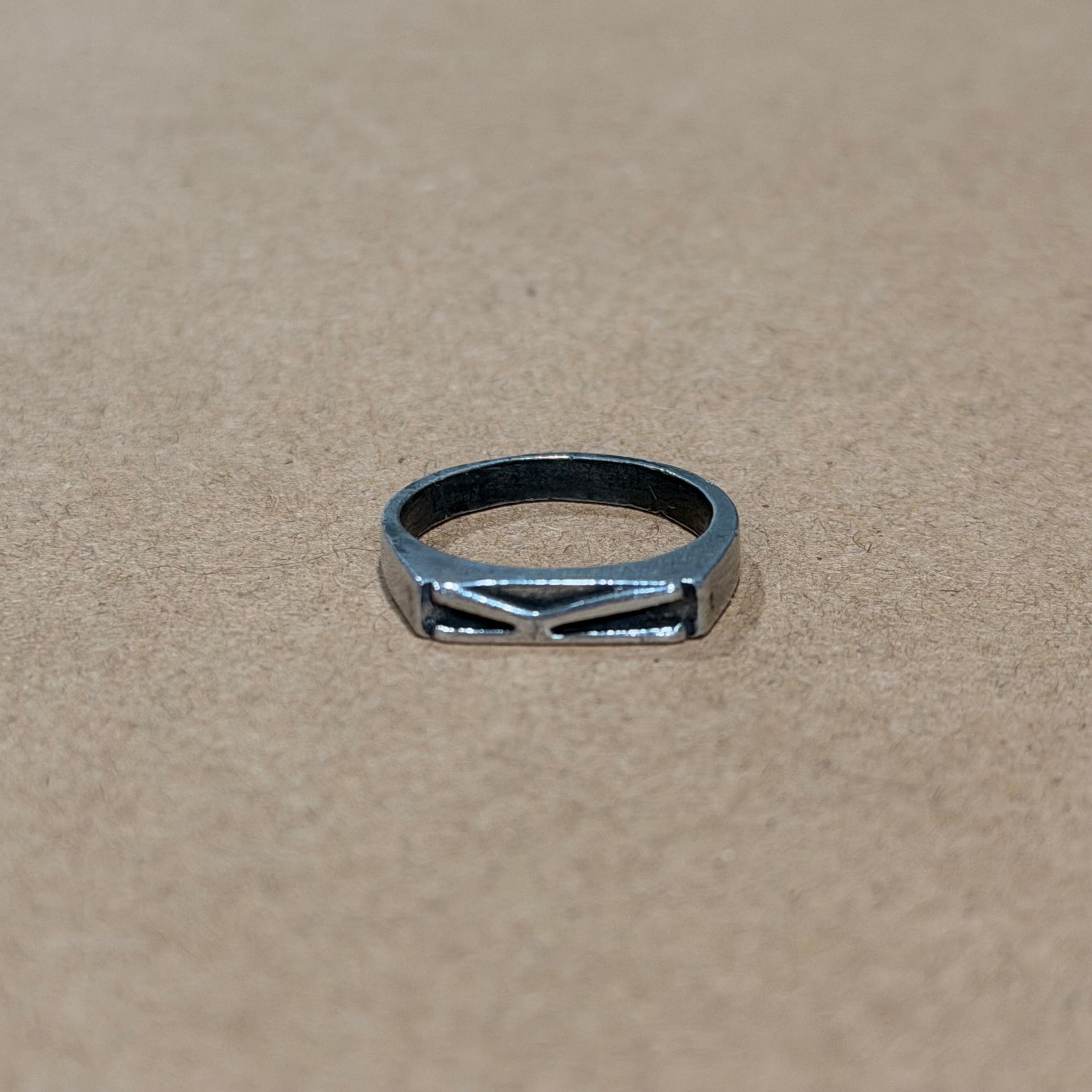 Sterling Slim K Initial Ring Sz 5