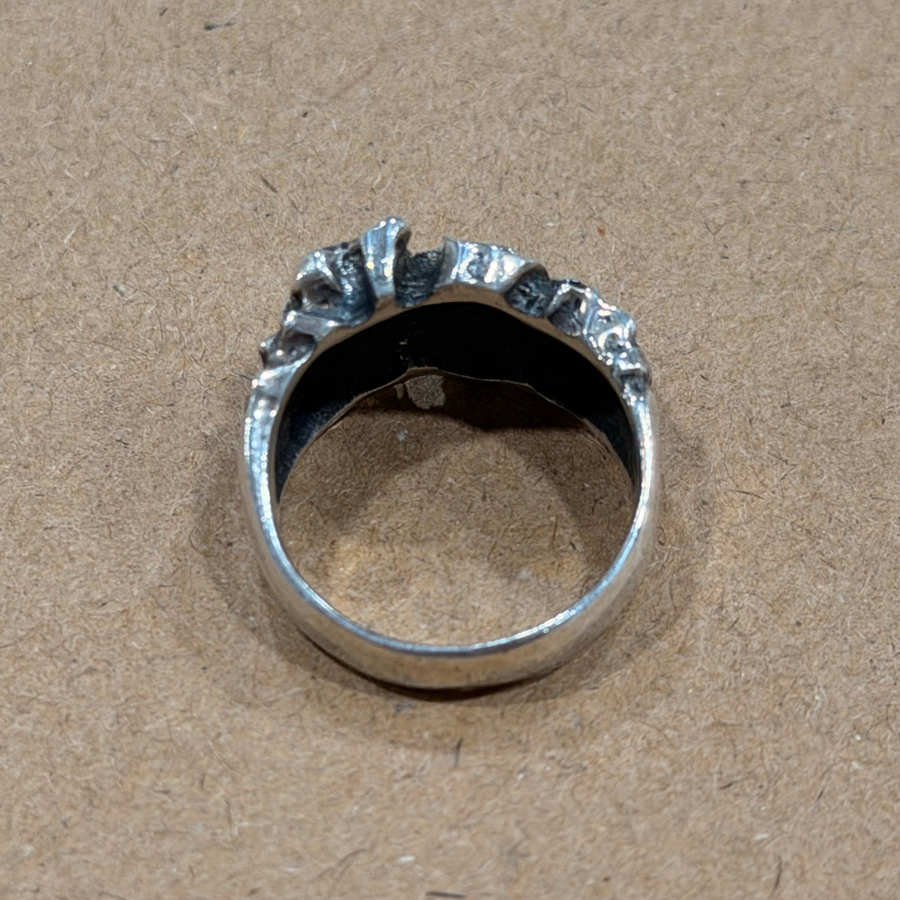 Sterling Brutalist Nugget Ring Sz 5.75