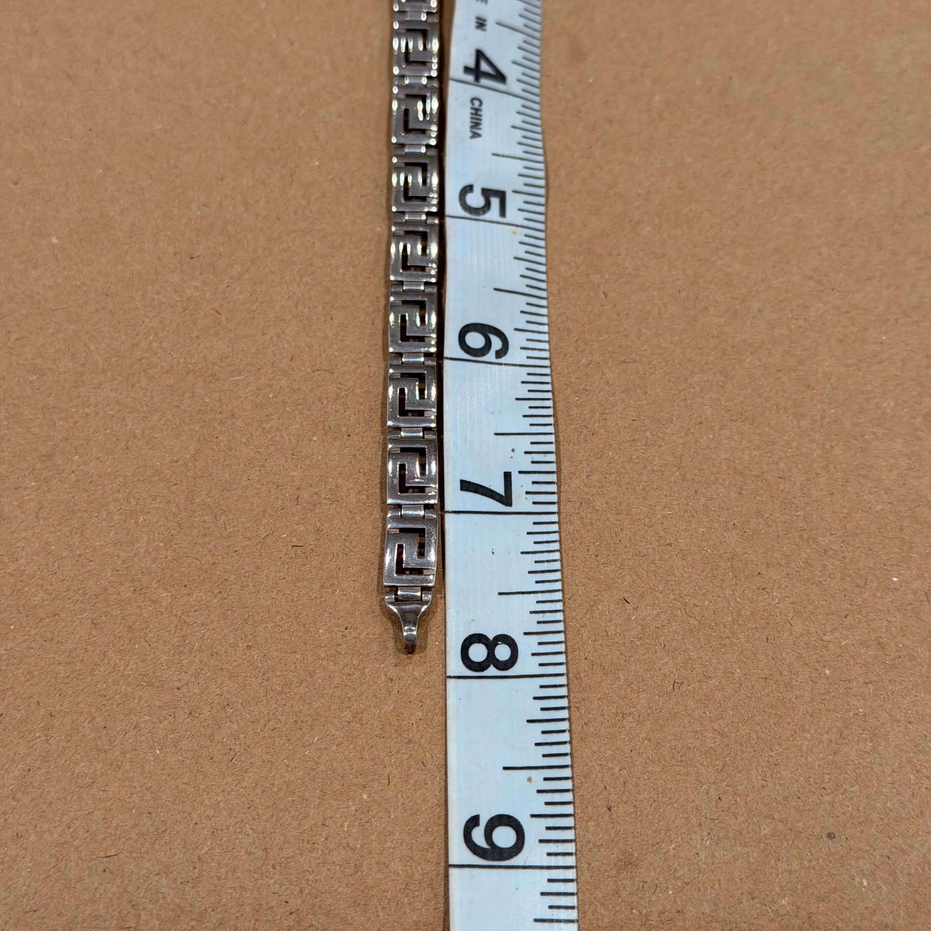 Sterling Greek Key Link Bracelet