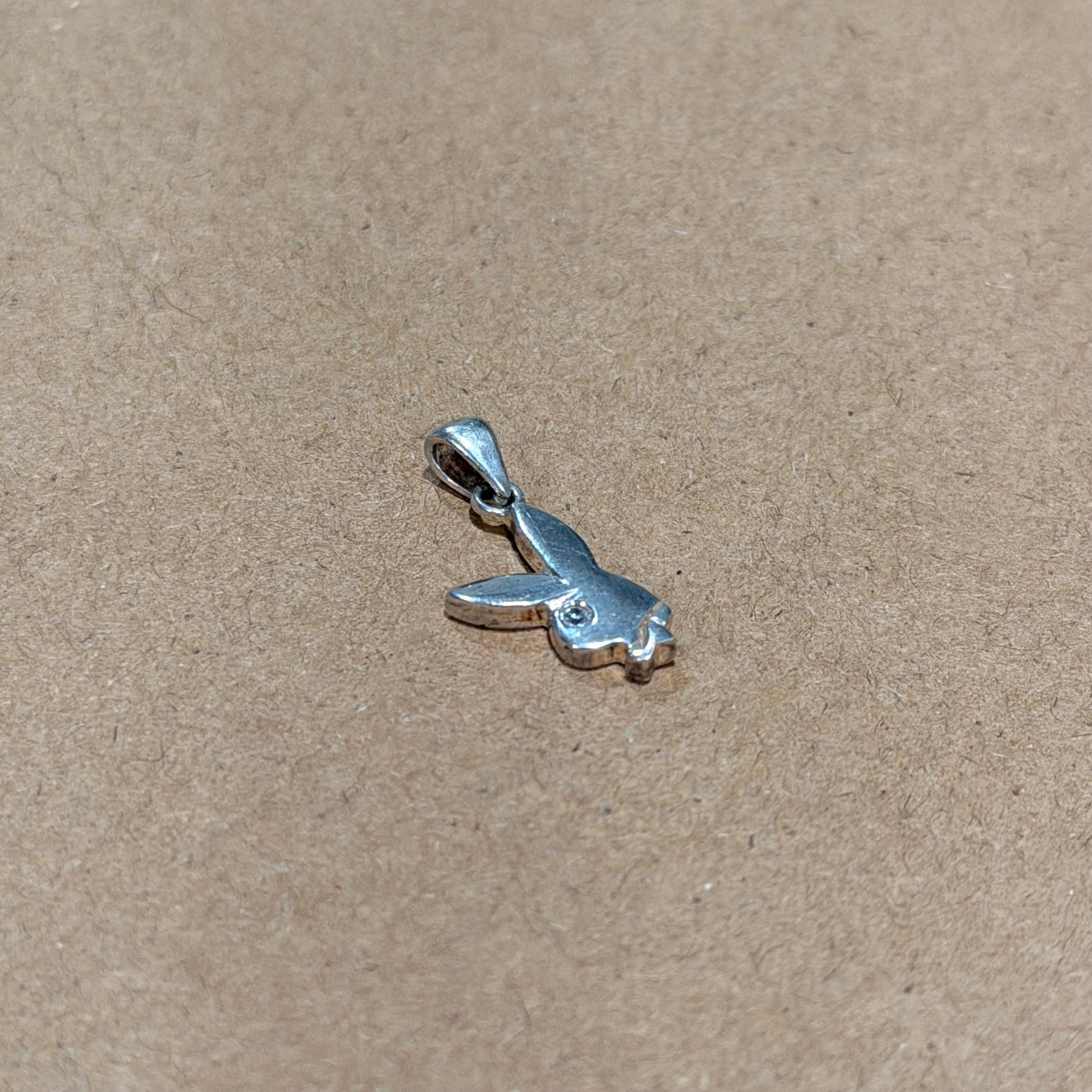 Sterling Mini Playboy Bunny Pendant / Charm