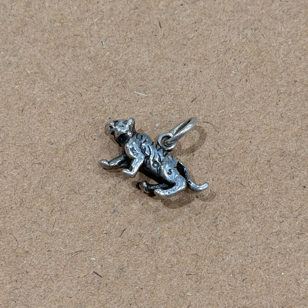 Sterling Mini Tiger Charm / Pendant 0.5 in