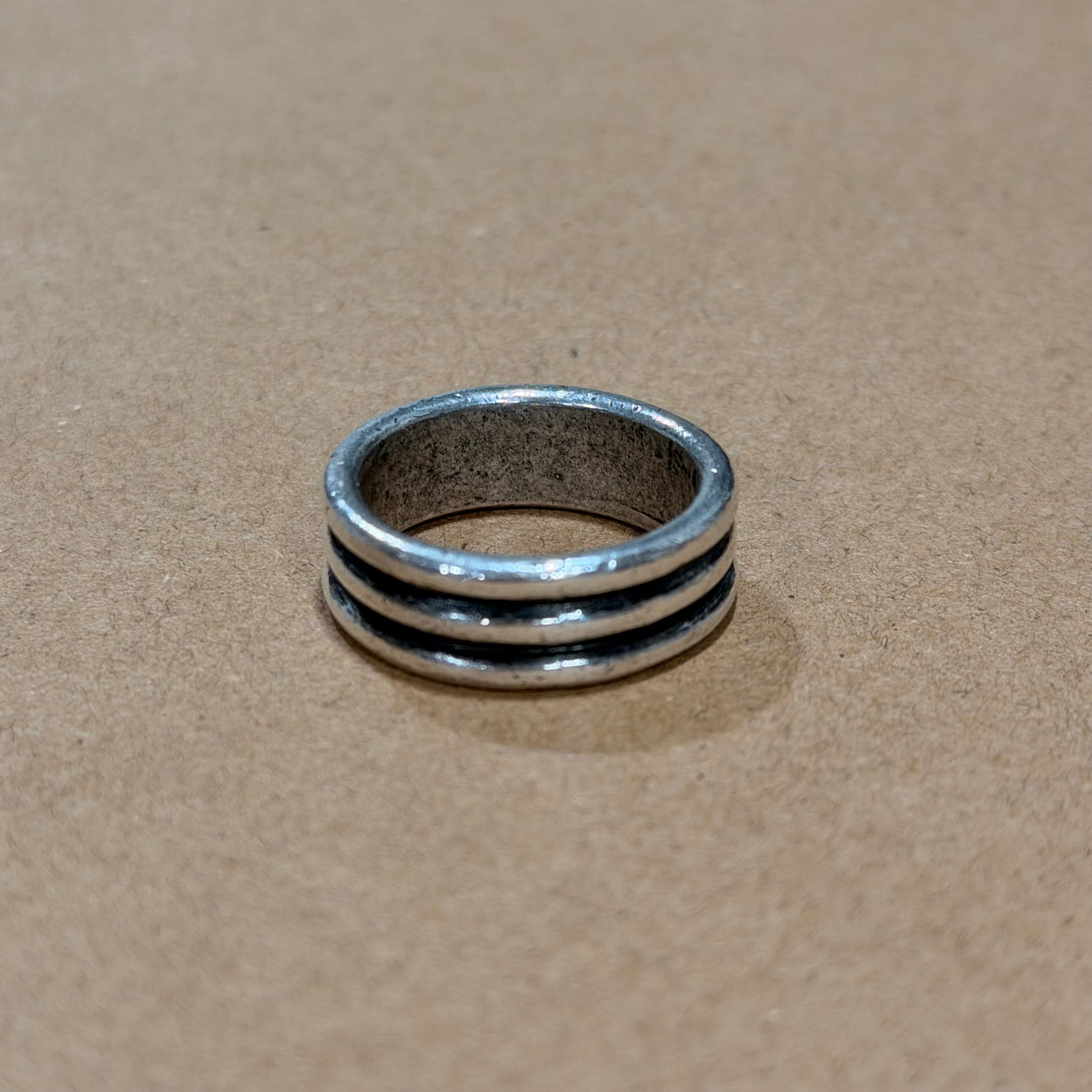 Sterling Chunky Stacked Band Ring Sz 10