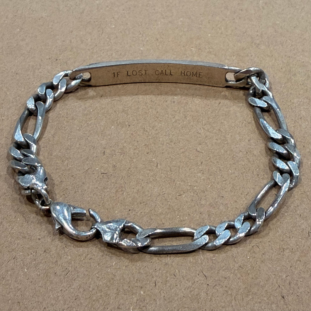Sterling Figaro Link Nameplate Bracelet 9.5 in