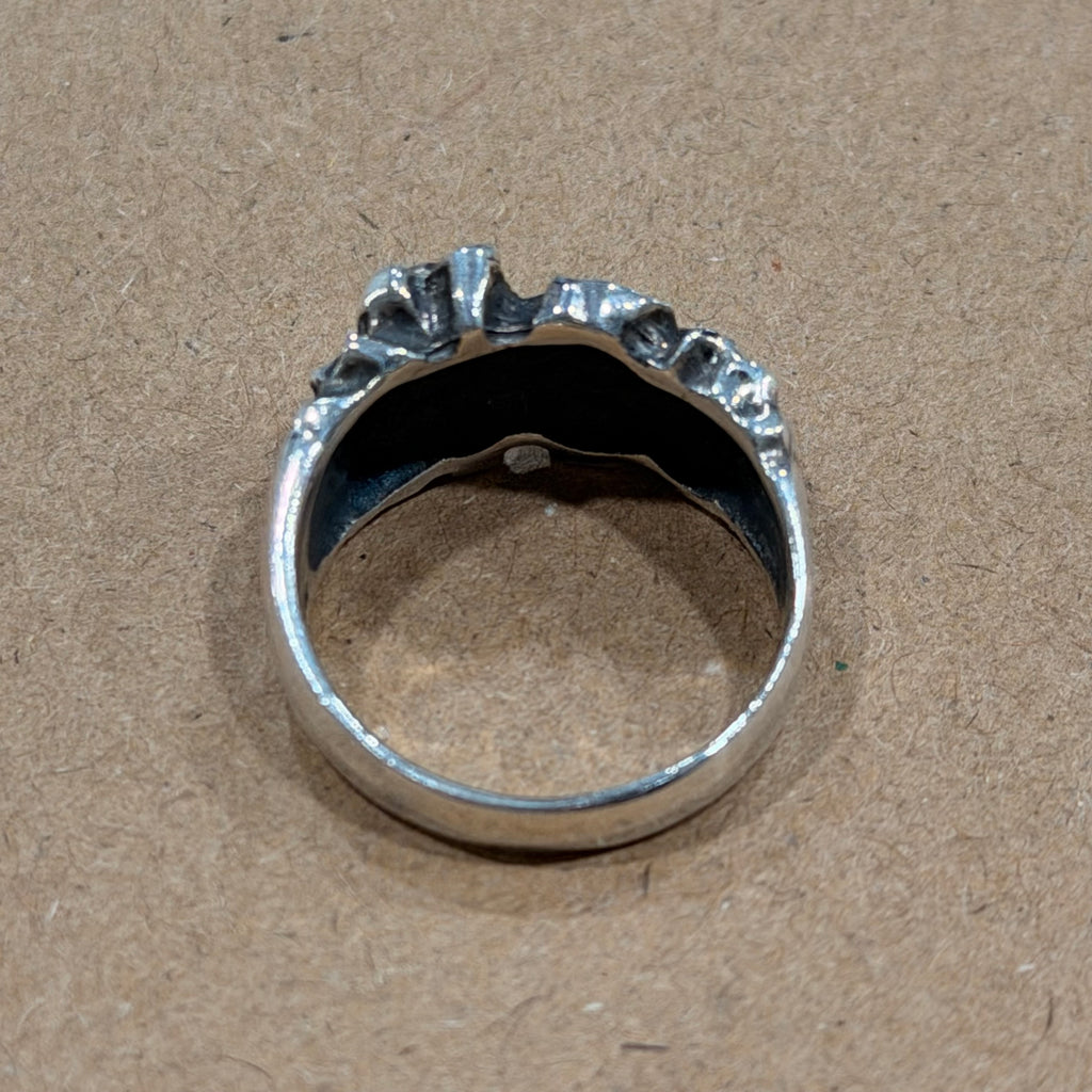 Sterling Nugget Brutalist Ring Sz 7.5
