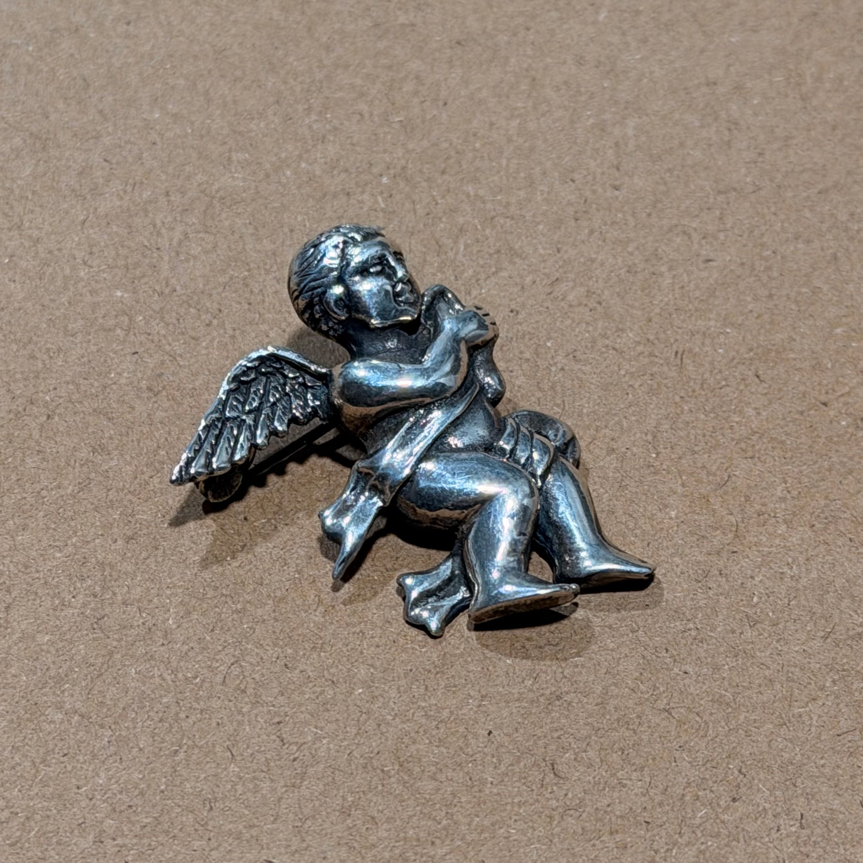 Sterling Cherub Angel Pendant & Brooch