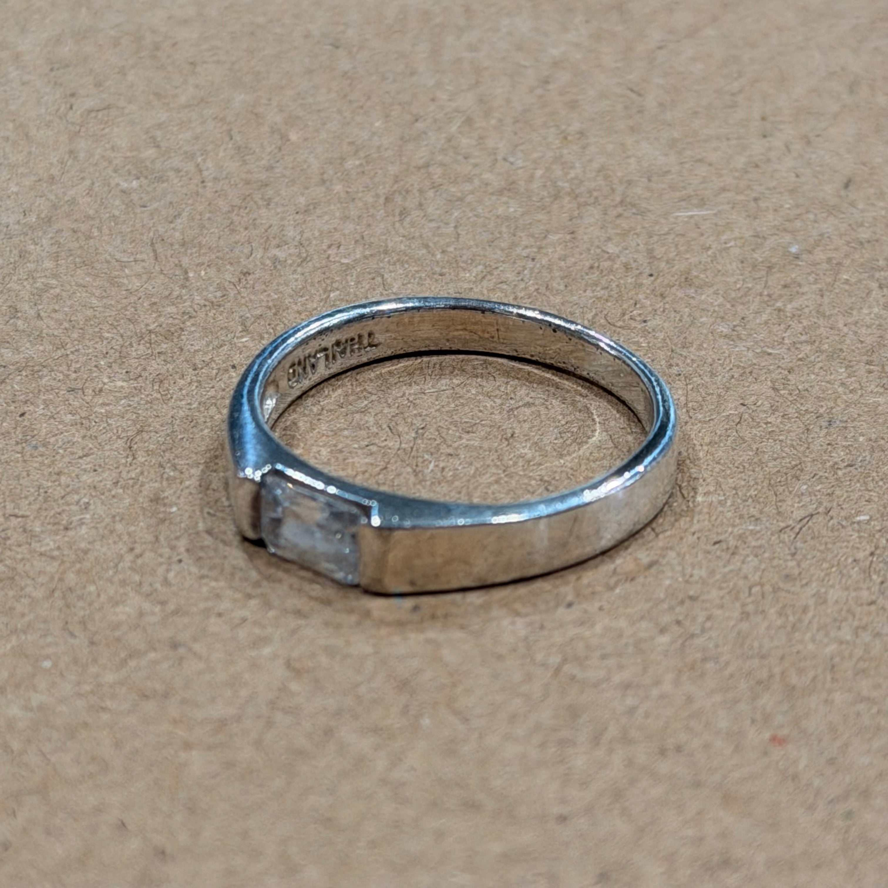 Sterling Cubic Zirconia Band Ring Sz 7.5