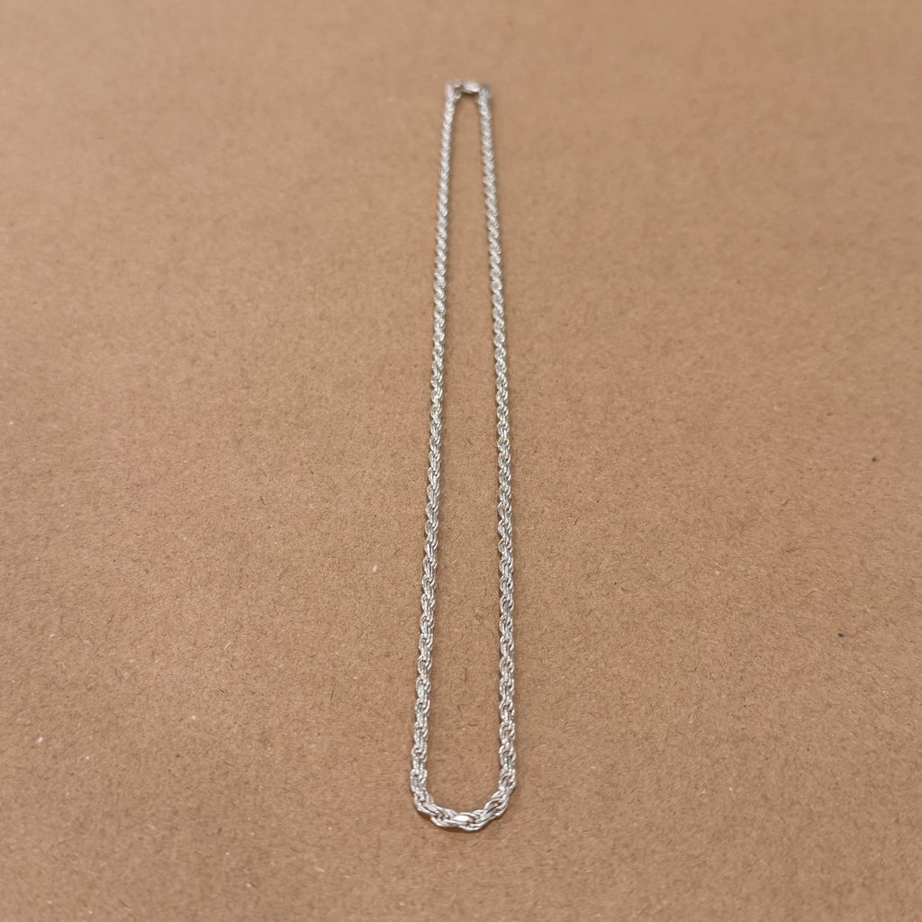 Sterling Rope Chain Necklace 17 in