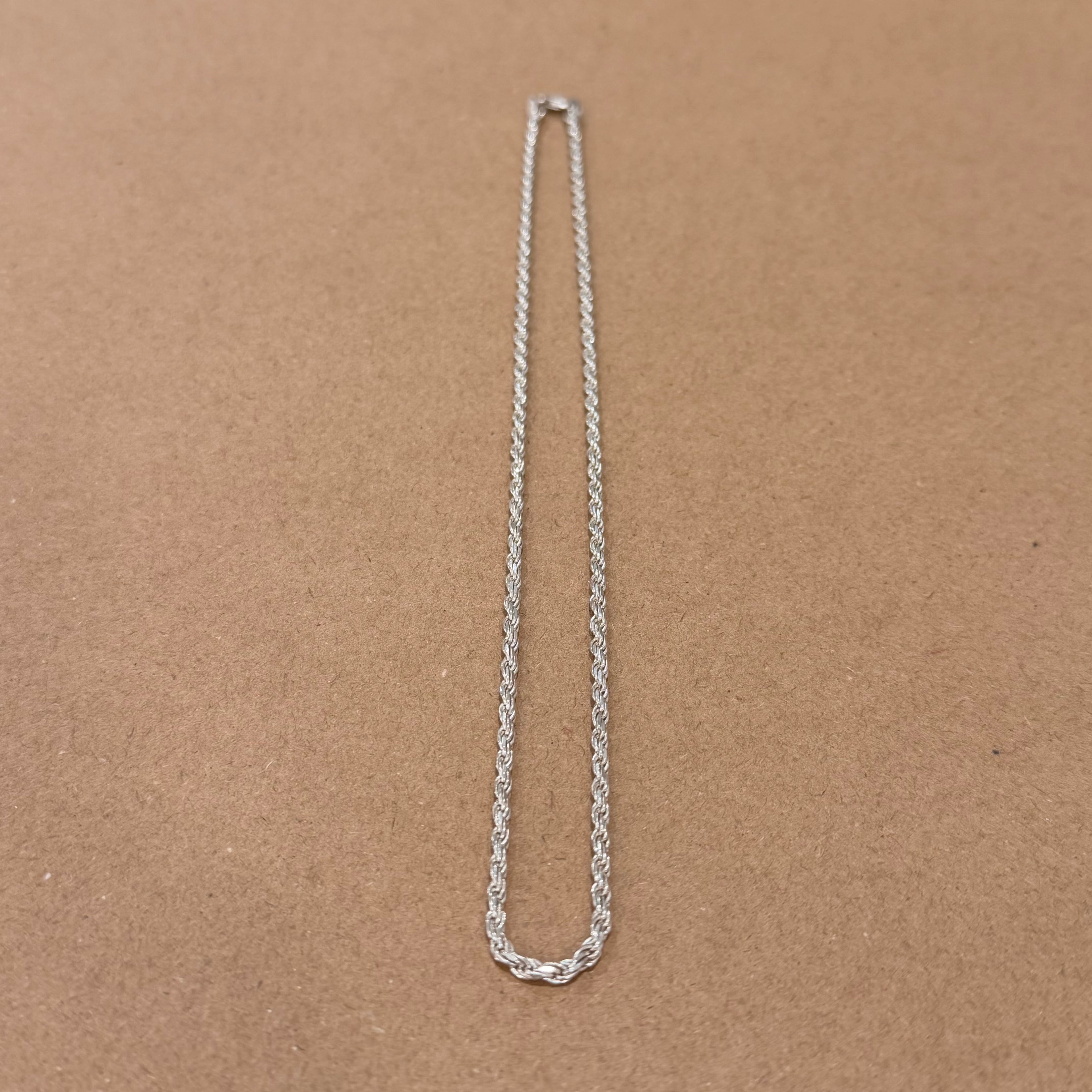 Sterling Rope Chain Necklace 17 in