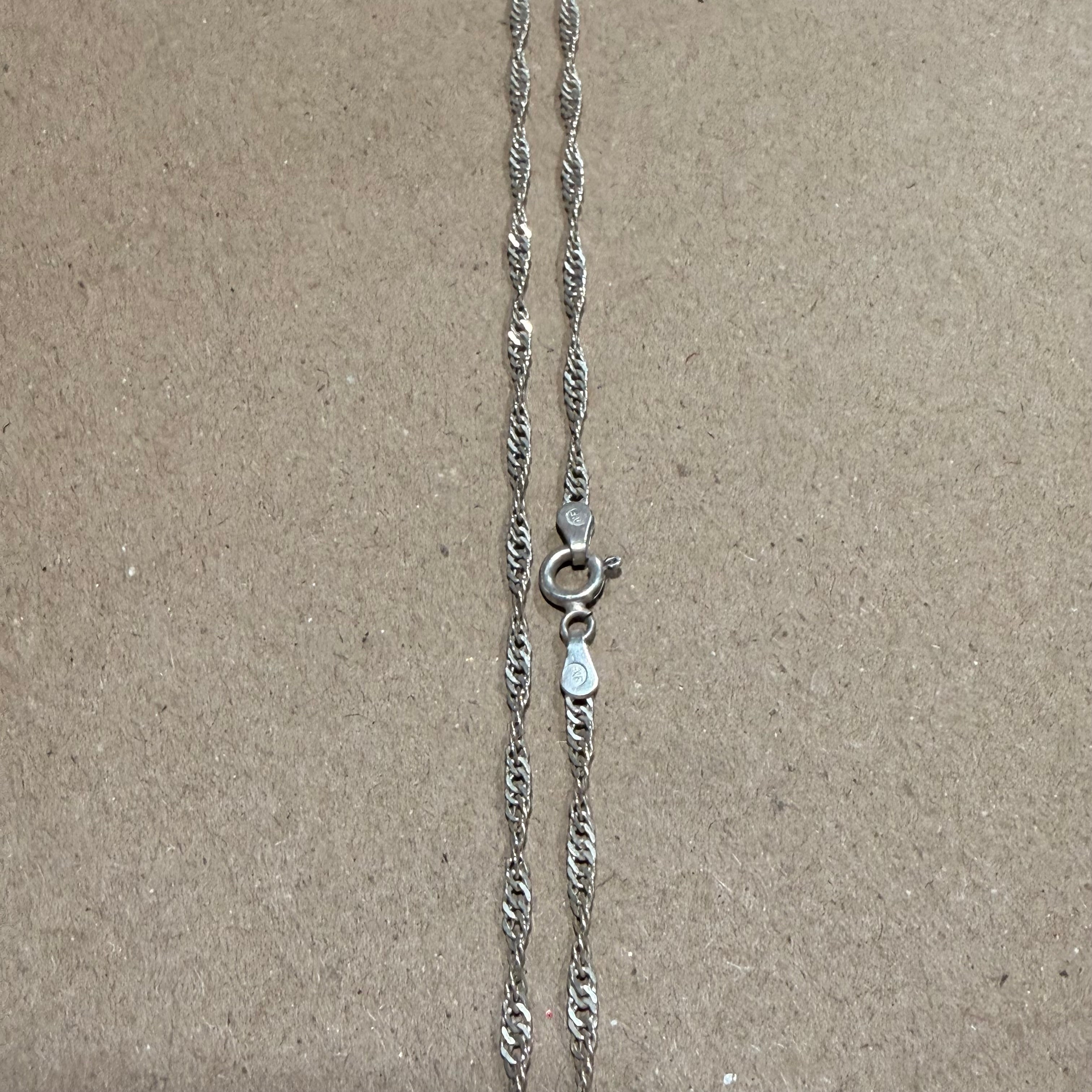 Sterling Twisted Rope Chain Necklace 29 in