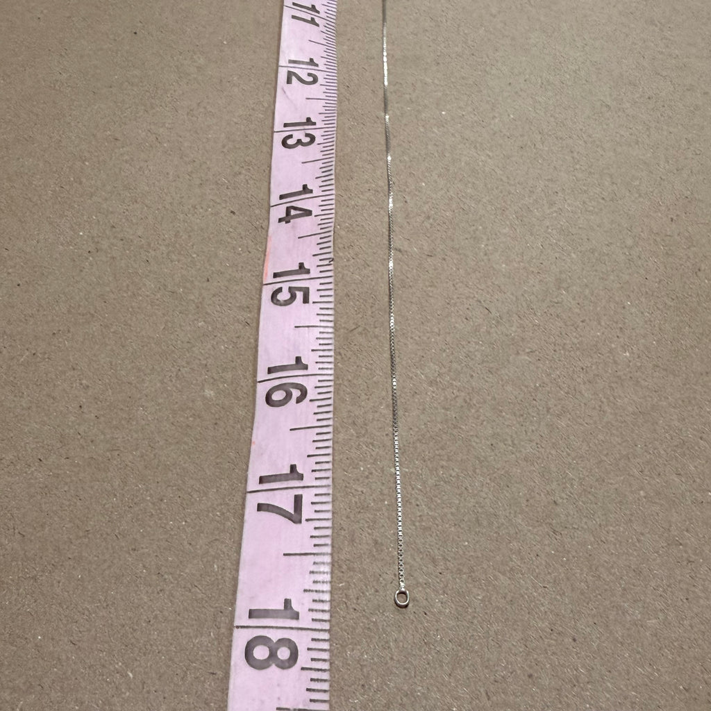 Sterling Thin Box Chain Necklace 17.75 in