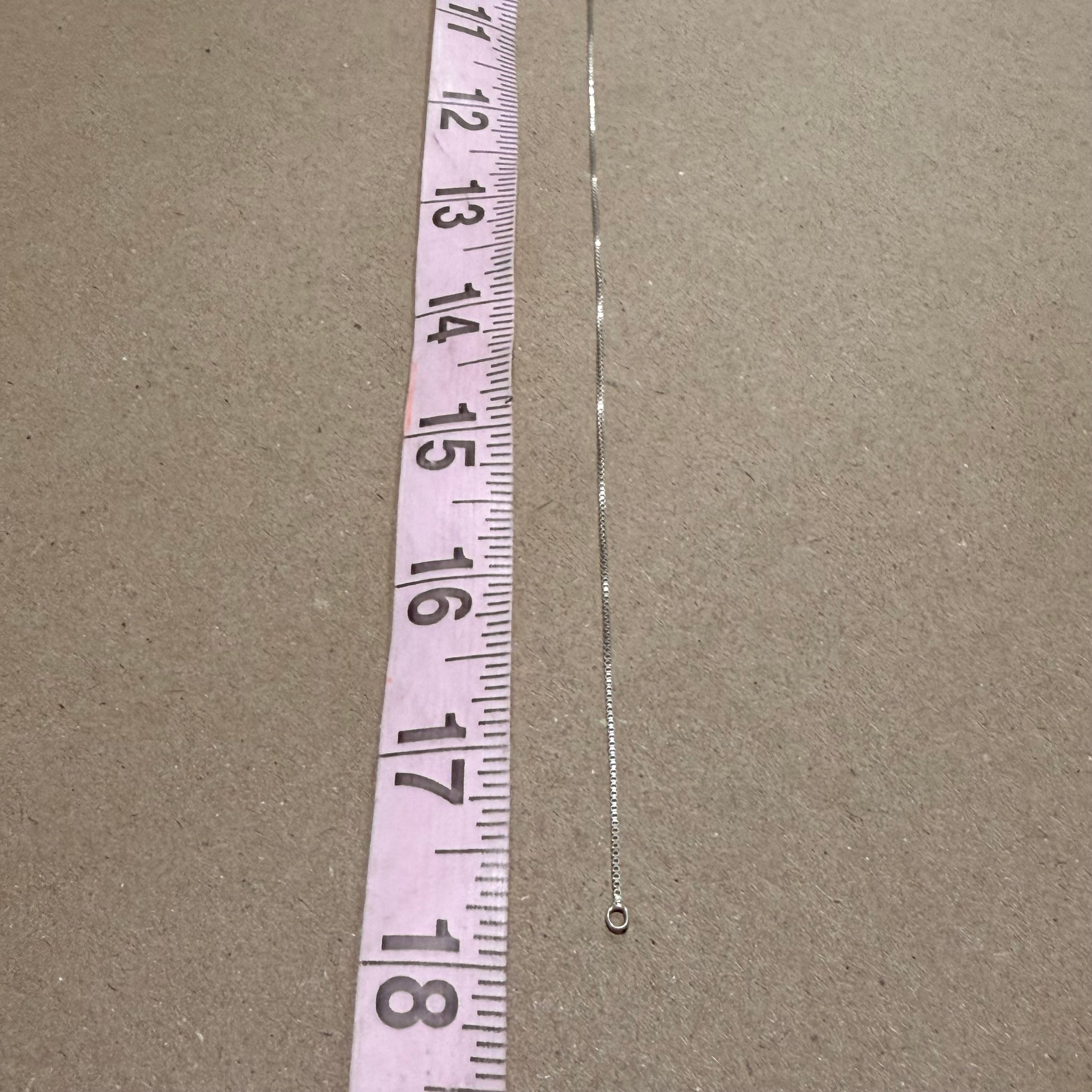 Sterling Thin Box Chain Necklace 17.75 in