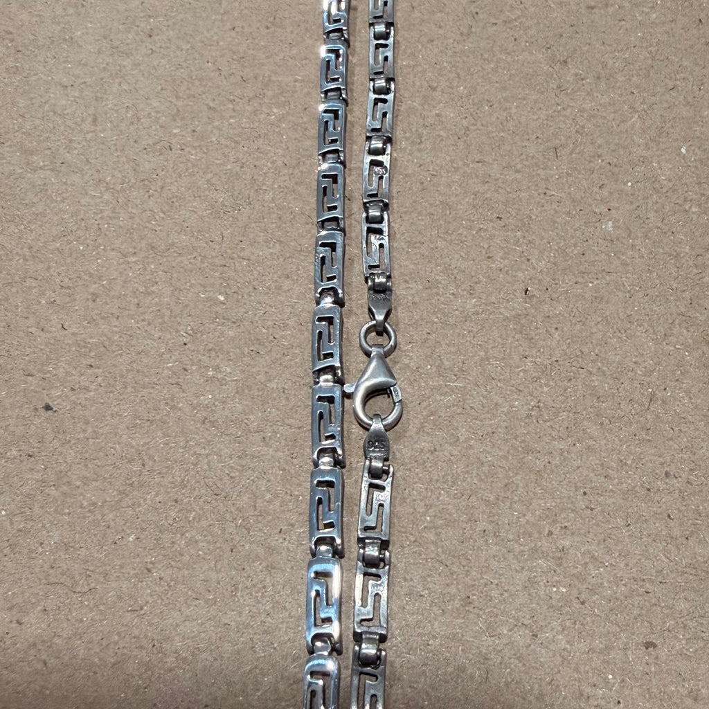 Sterling Greek Key Link Necklace 18 in