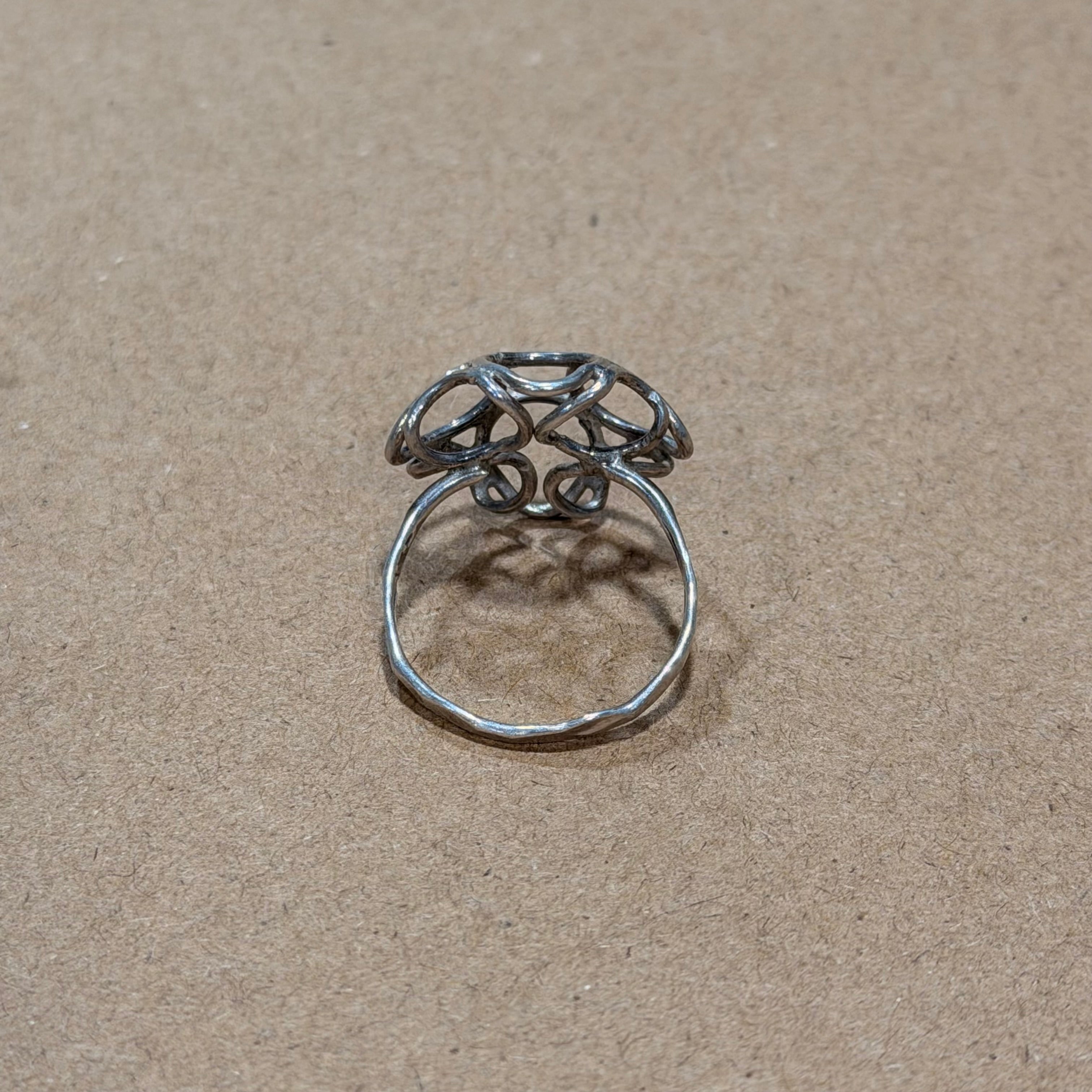 Sterling Abstract Wire Ring Sz 7.75