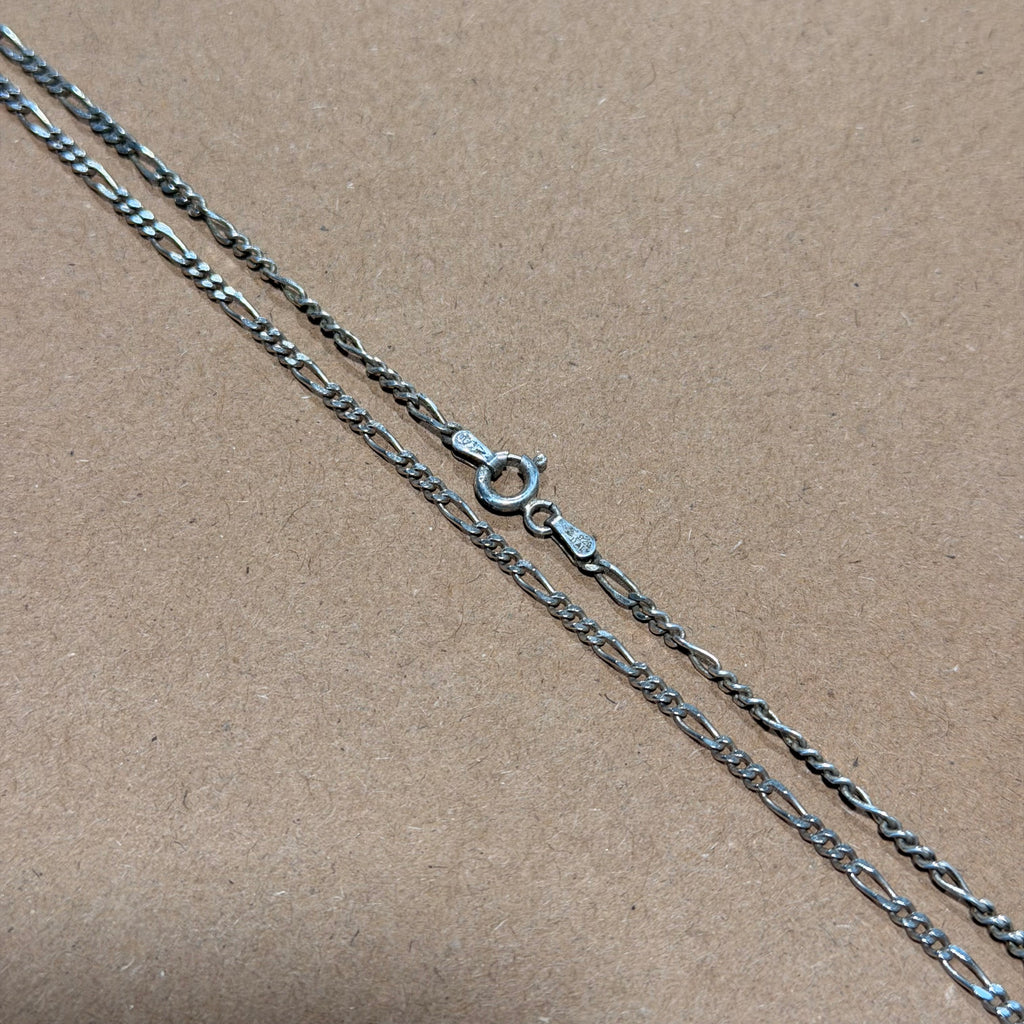 Sterling Mini Figaro Link Necklace 23.5 in