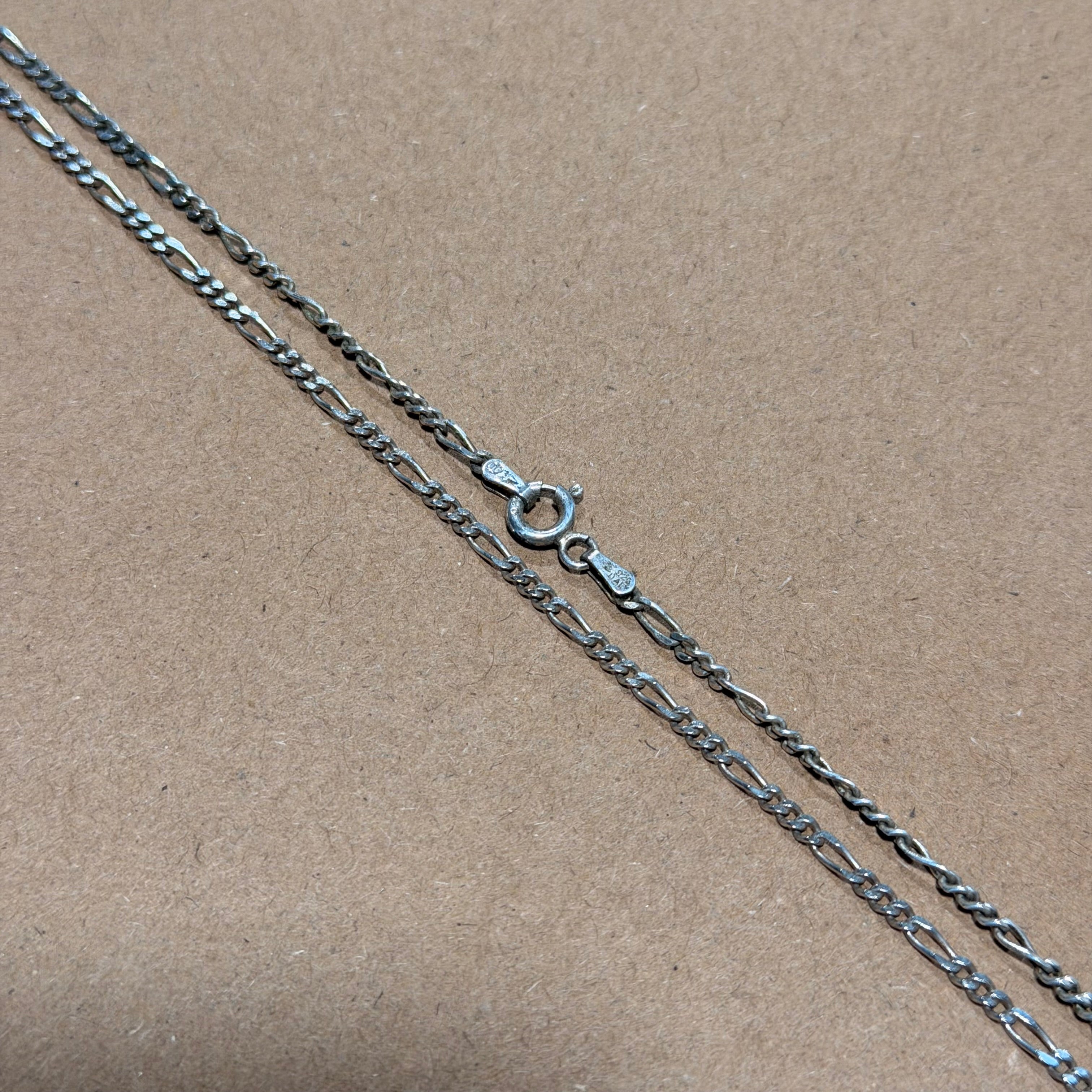 Sterling Mini Figaro Link Necklace 23.5 in