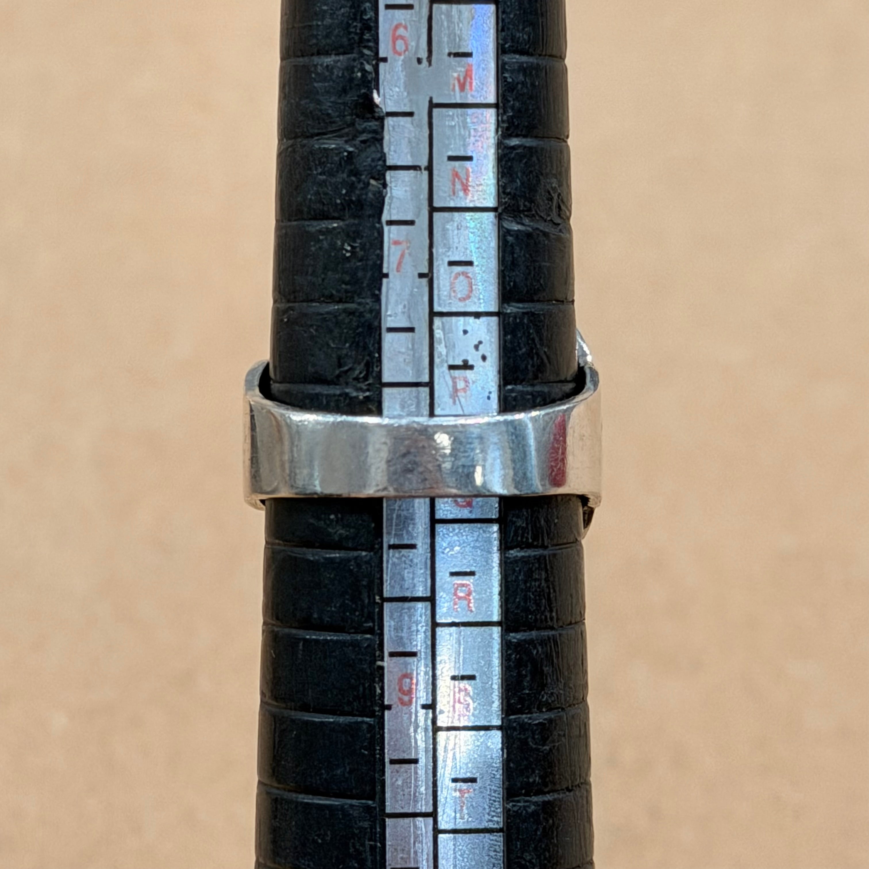 Sterling Turquoise Inlay Southwestern Ring Sz 8