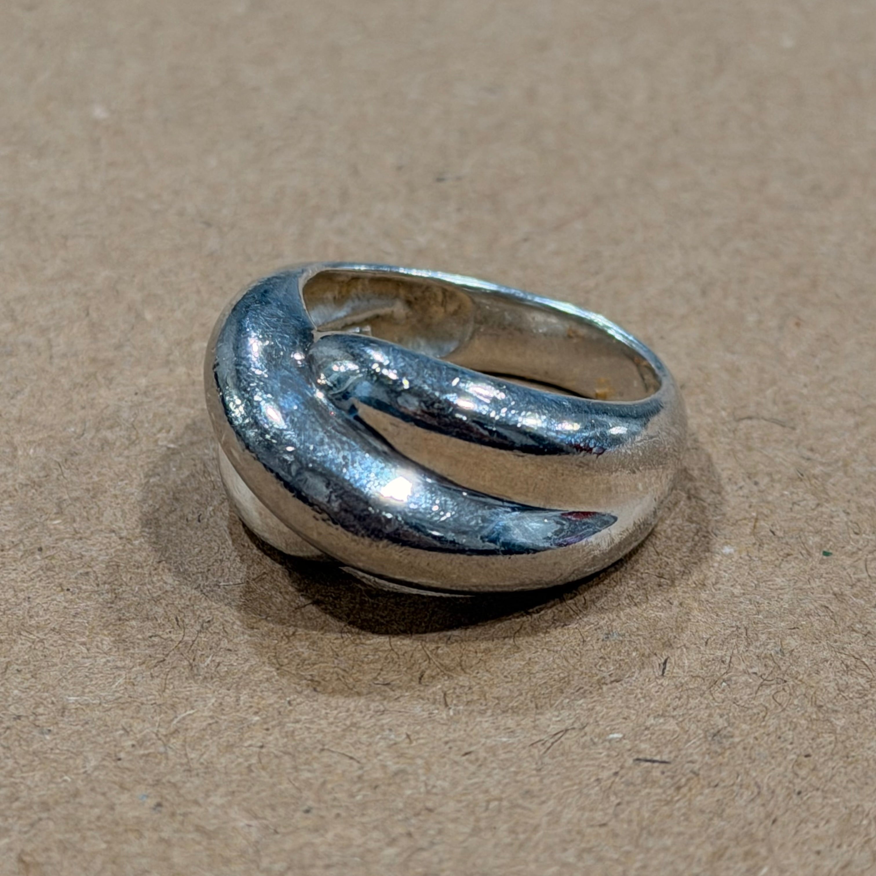 Sterling Twisted Knot Ring Sz 8