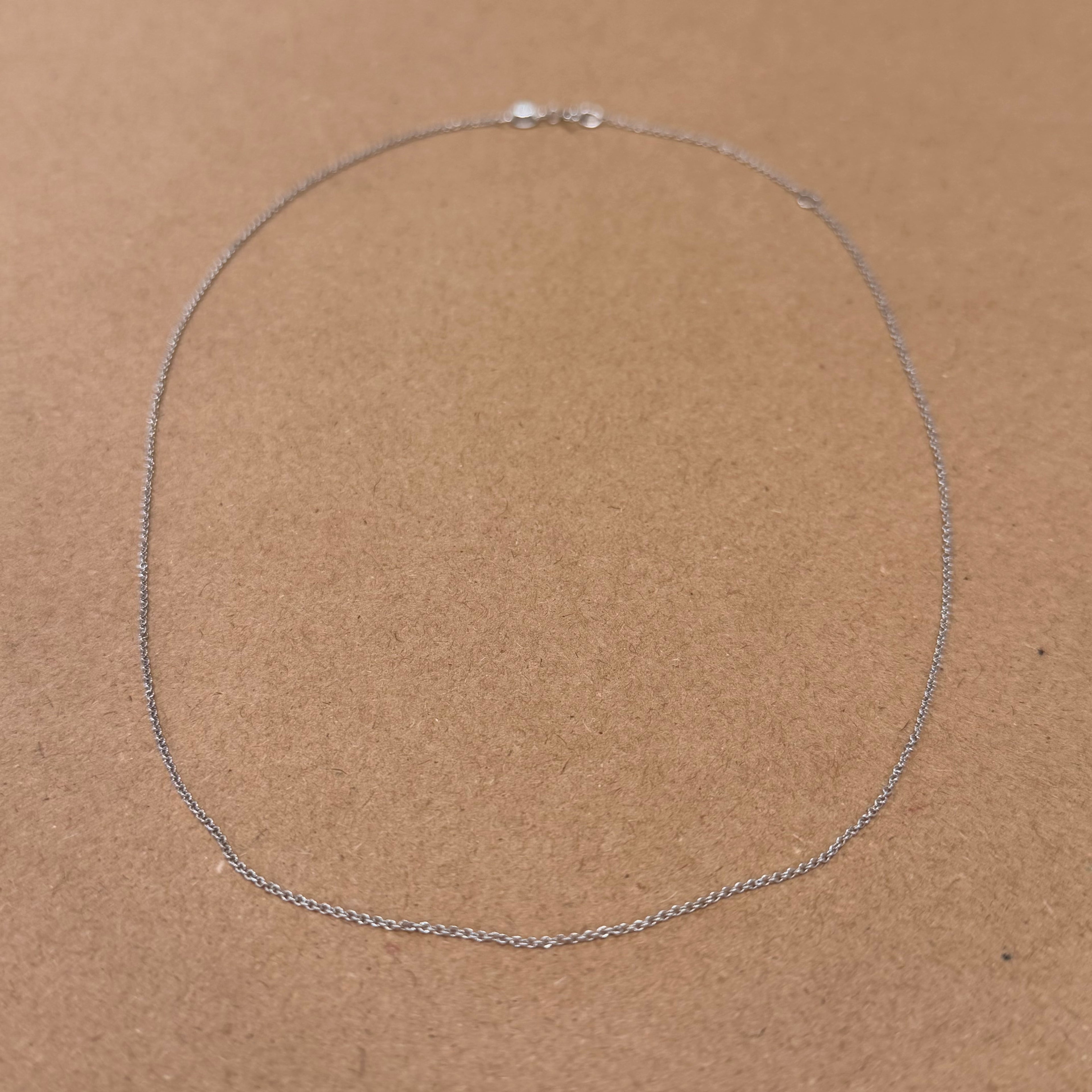 Sterling Thin Cable Chain Necklace 17 in