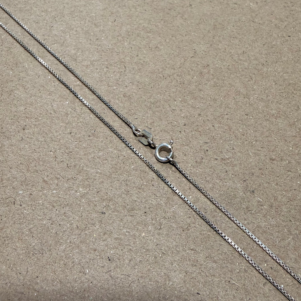 Sterling Thin Box Chain Necklace 17.75 in