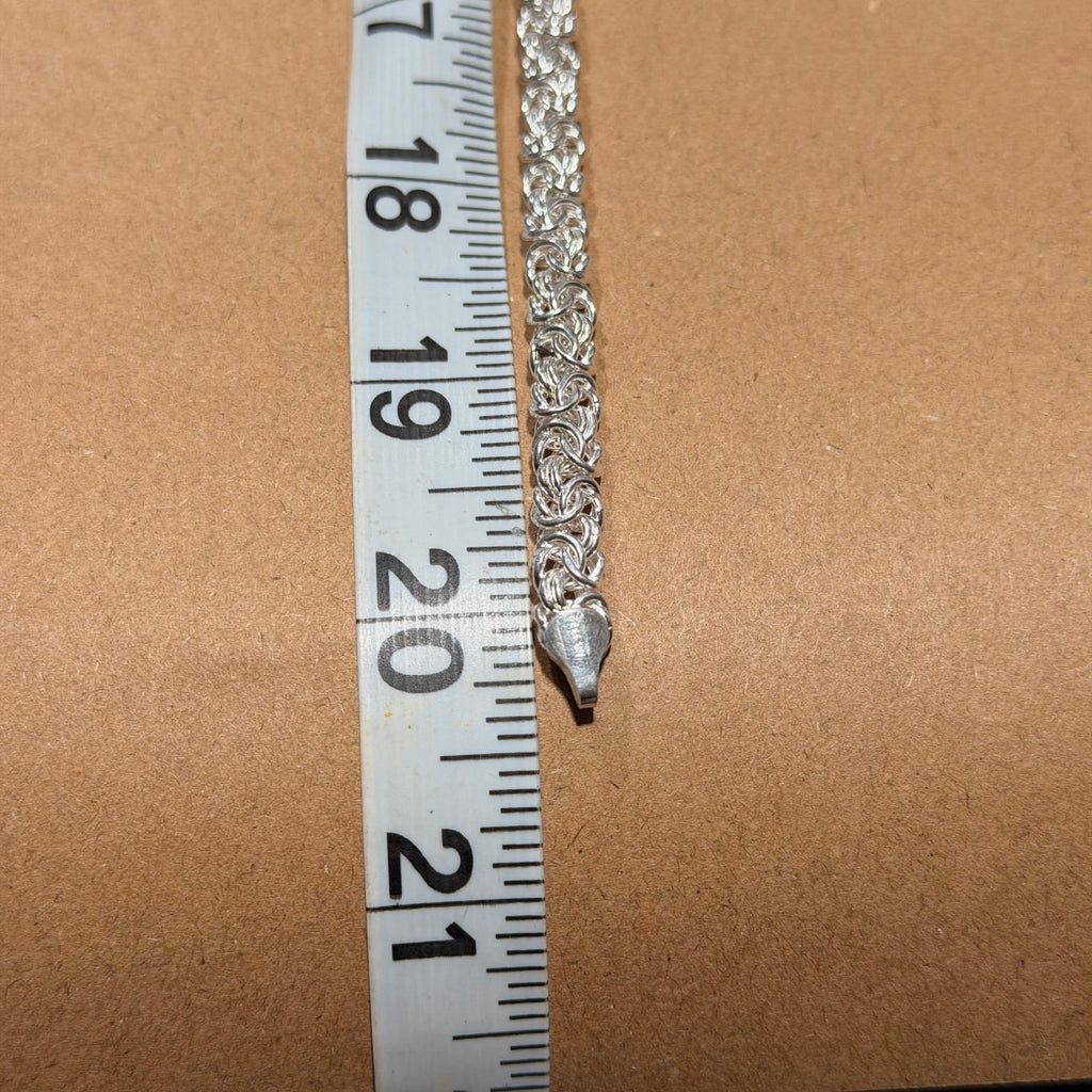 Sterling Graduated Byzantine Link Necklace 20 in