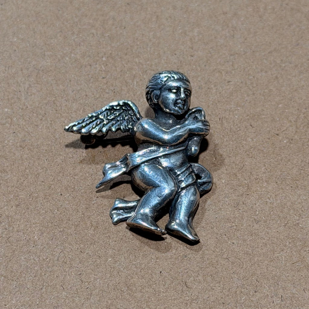 Sterling Cherub Angel Pendant & Brooch