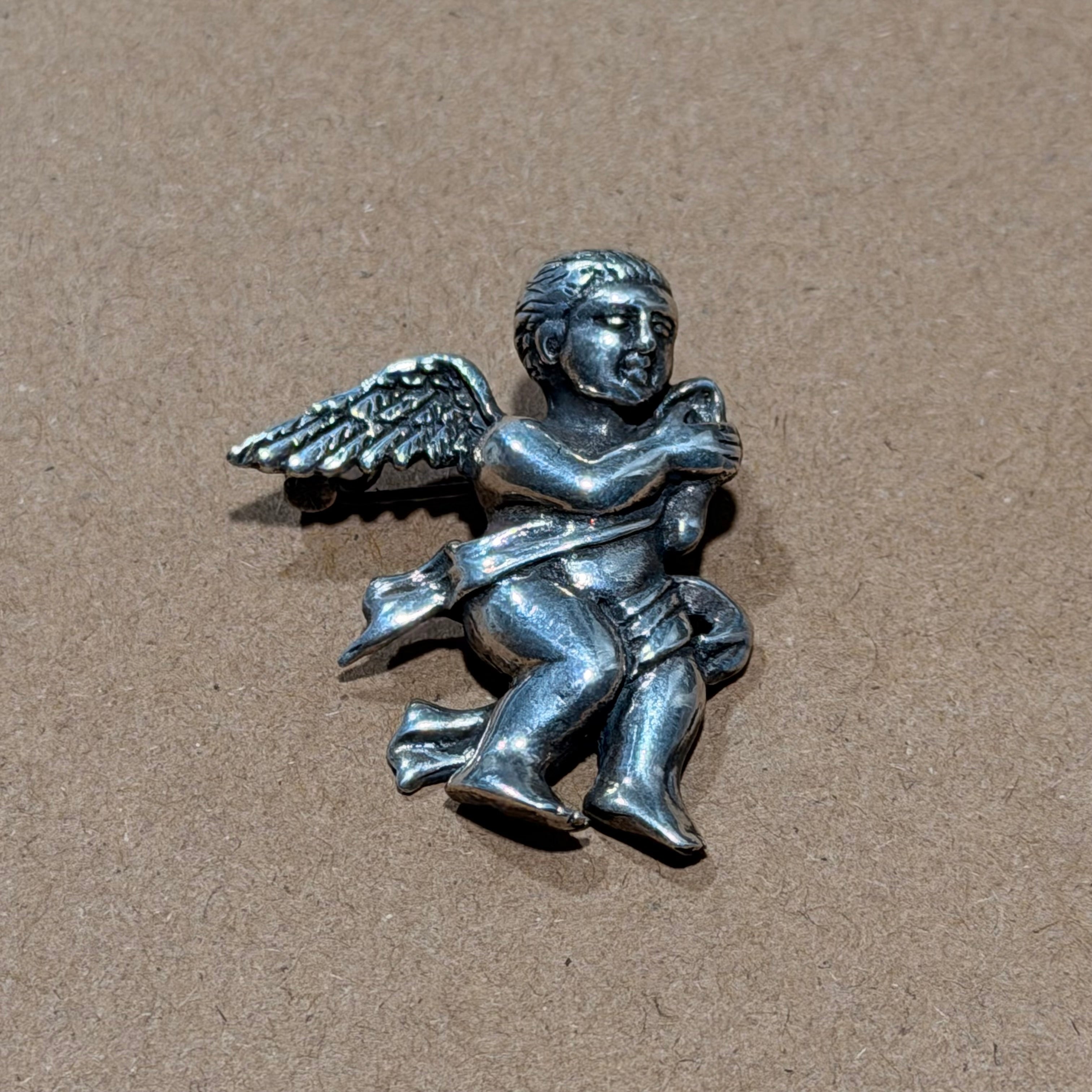 Sterling Cherub Angel Pendant & Brooch