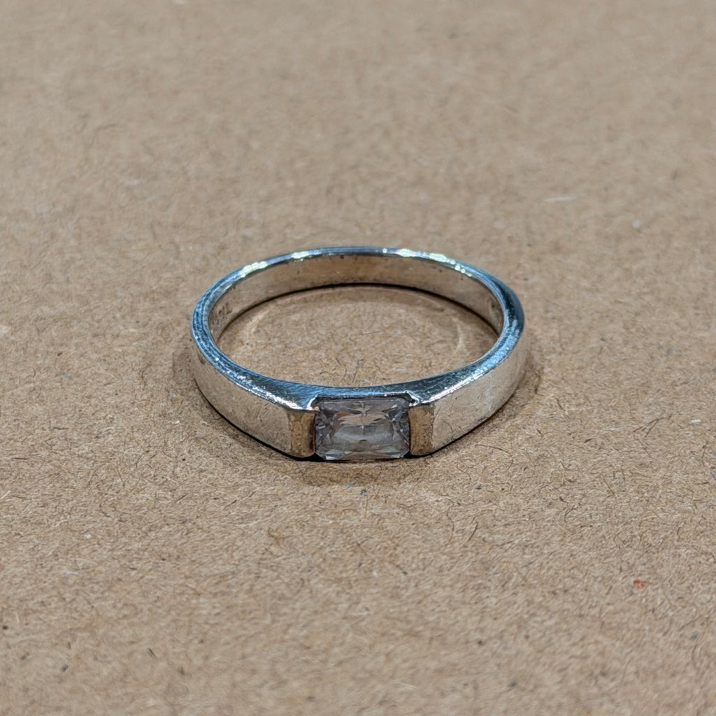 Sterling Cubic Zirconia Band Ring Sz 7.5