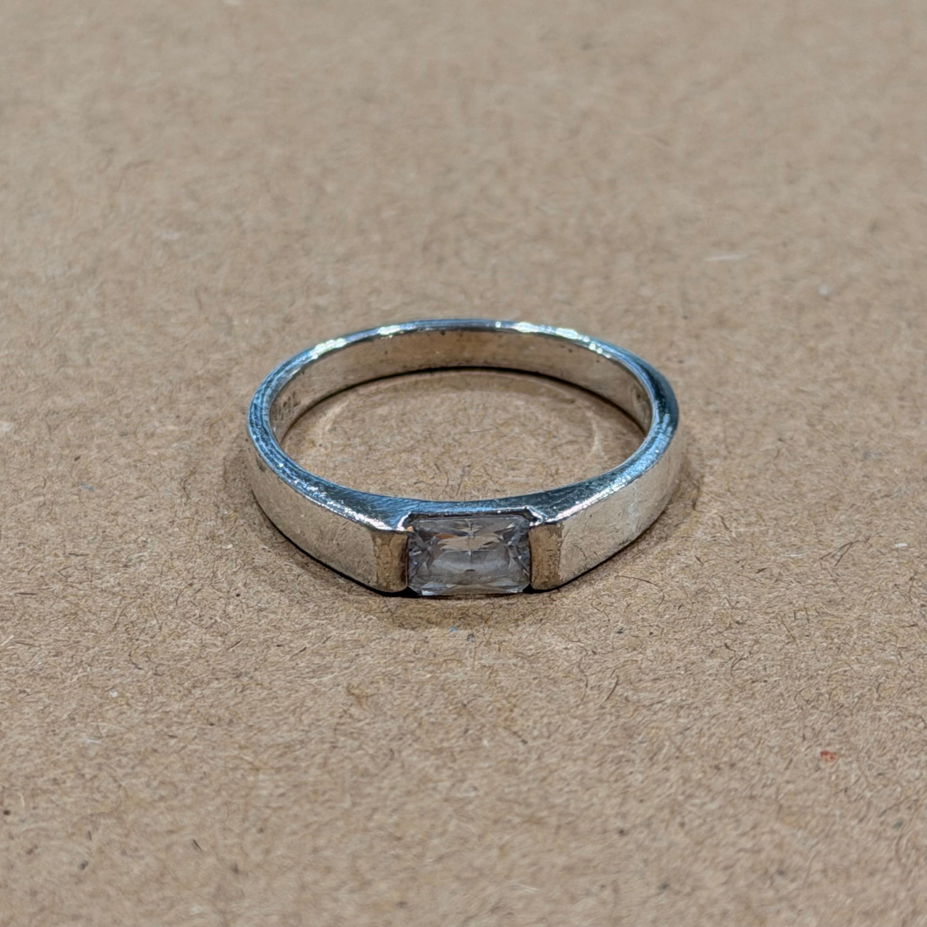 Sterling Cubic Zirconia Band Ring Sz 7.5