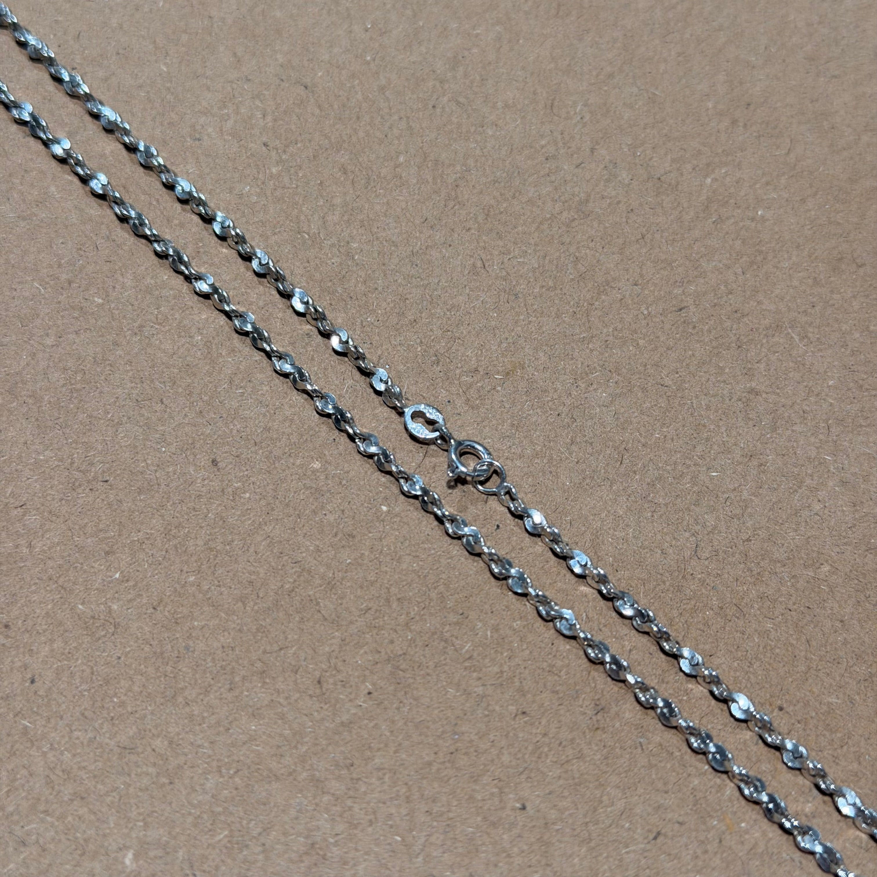 Sterling Twisted Infinity Link Necklace 20 in