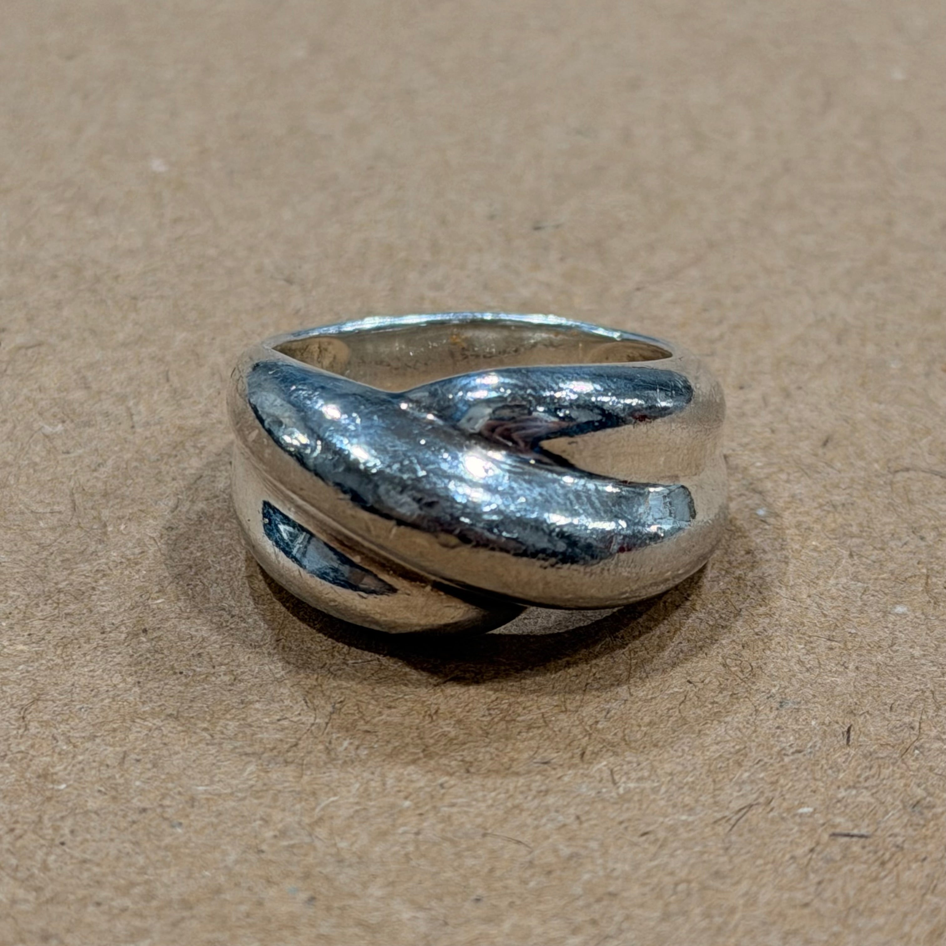Sterling Twisted Knot Ring Sz 8