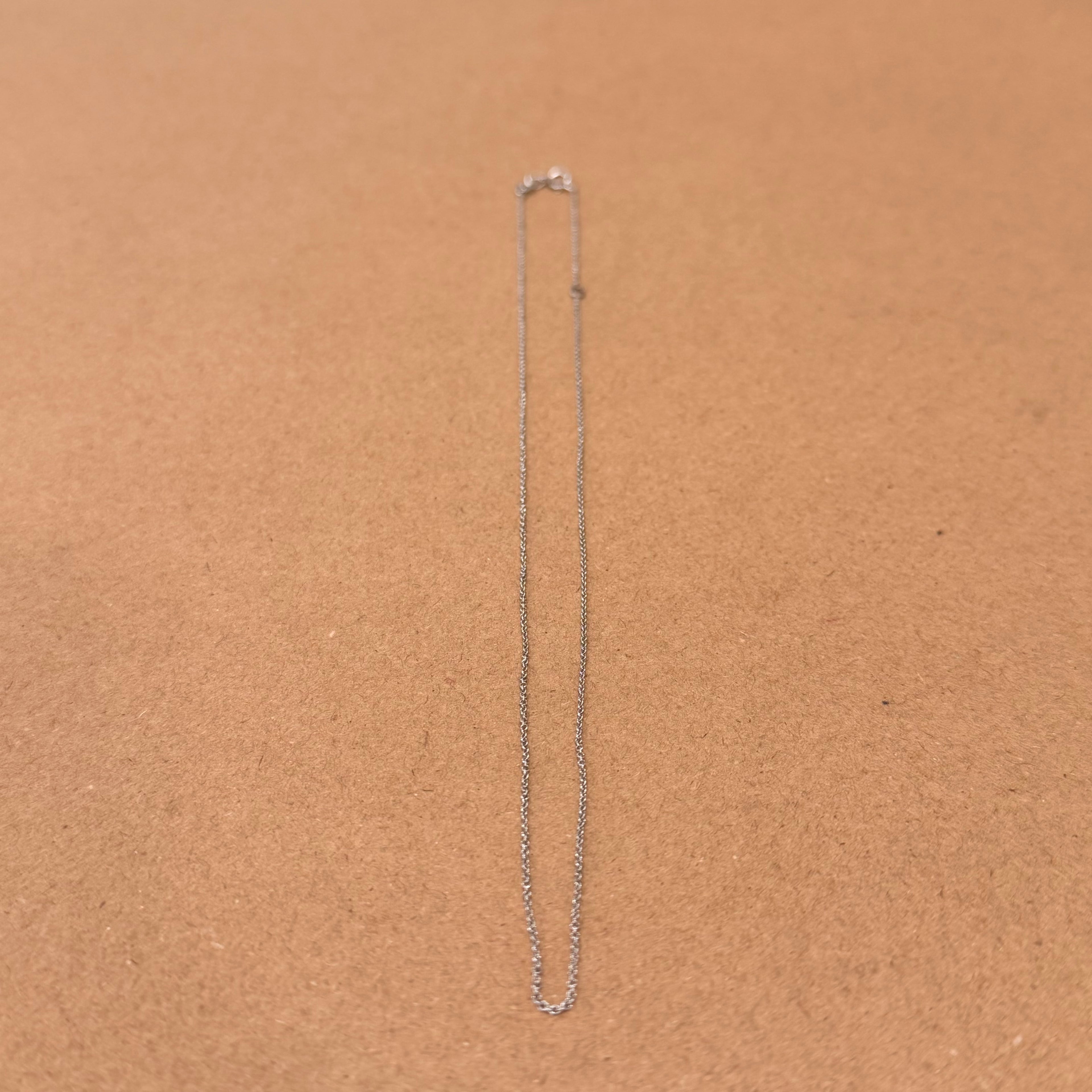 Sterling Thin Cable Chain Necklace 17 in