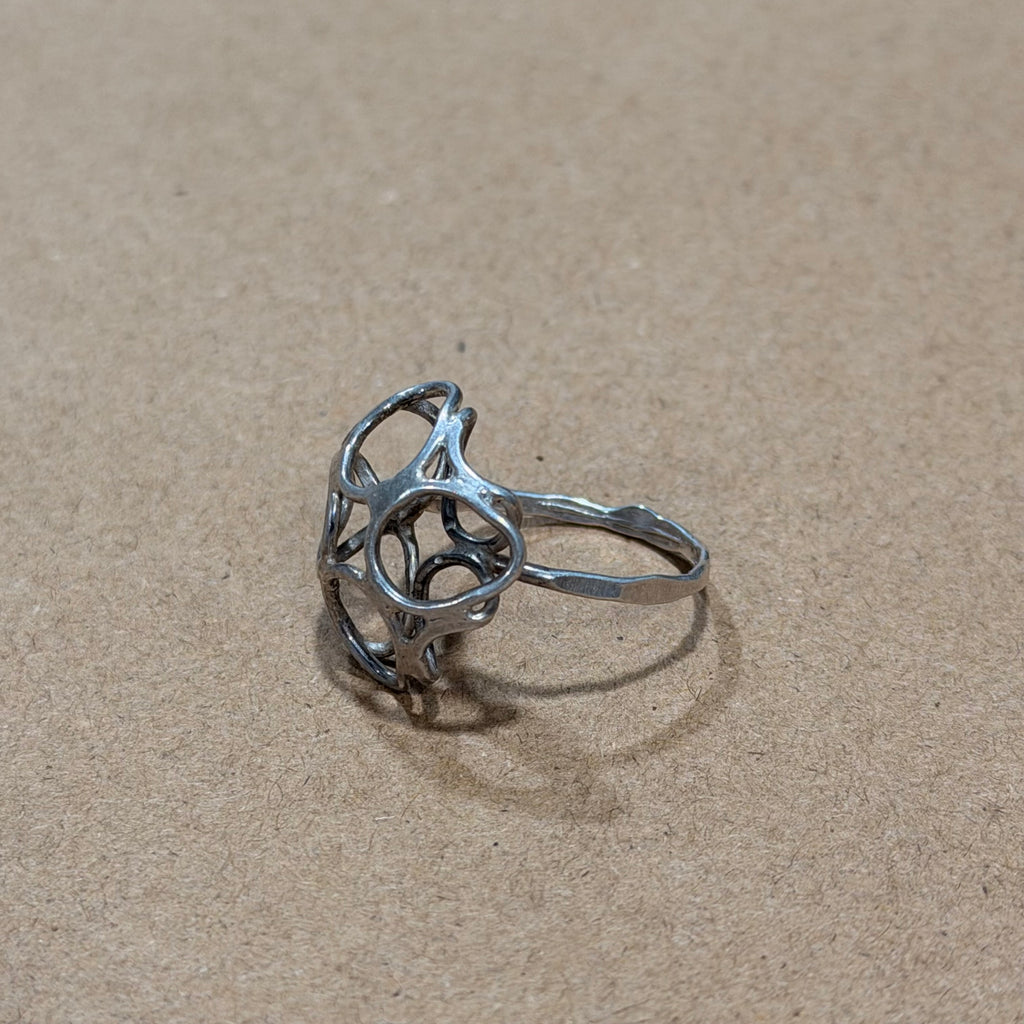 Sterling Abstract Wire Ring Sz 7.75