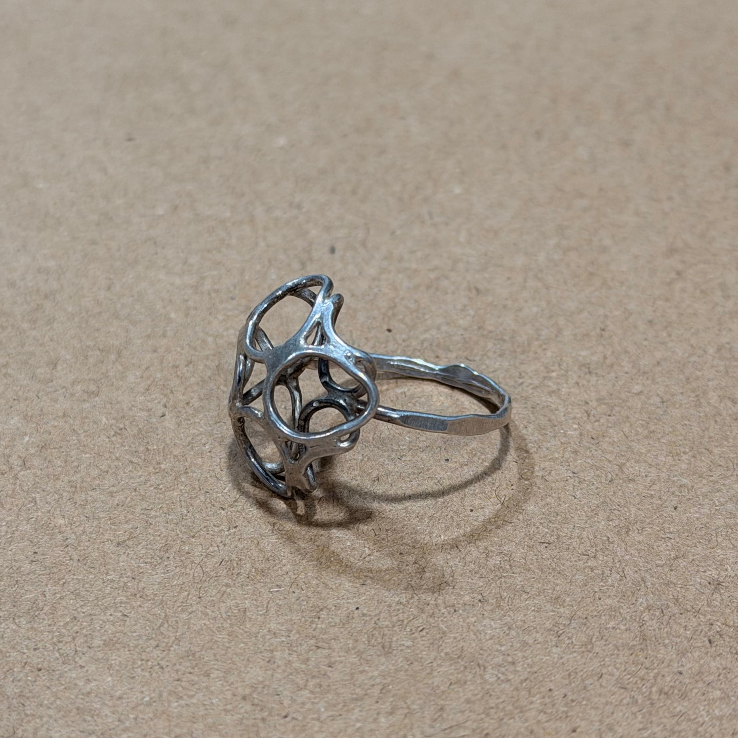 Sterling Abstract Wire Ring Sz 7.75
