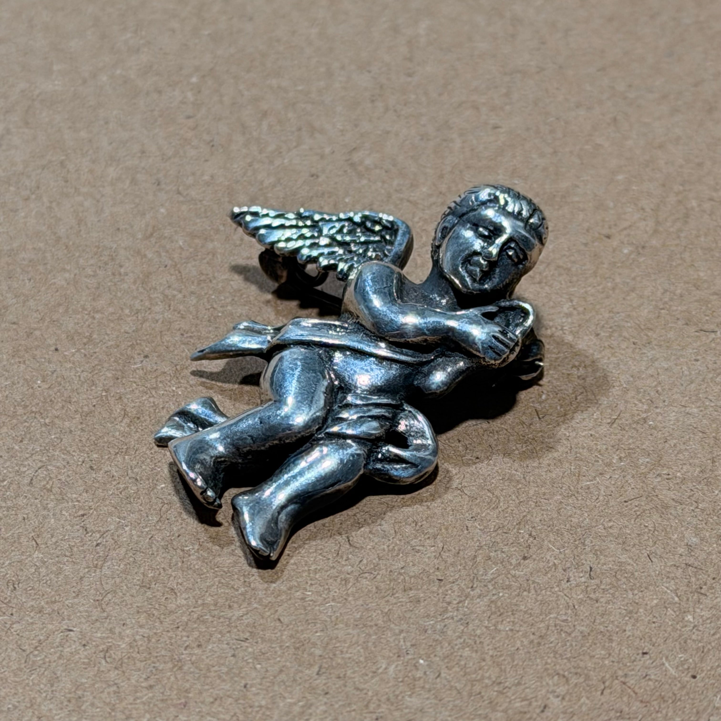 Sterling Cherub Angel Pendant & Brooch