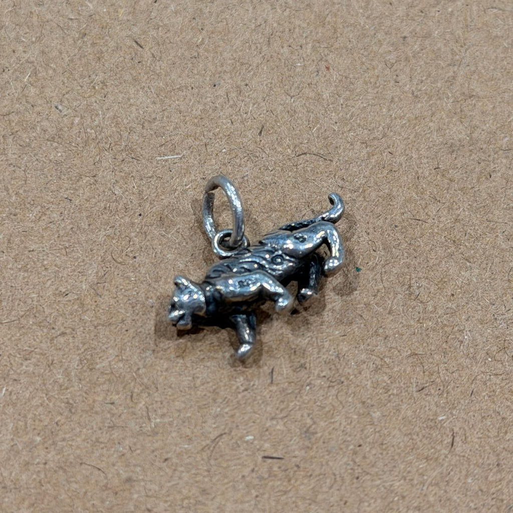 Sterling Mini Tiger Charm / Pendant 0.5 in