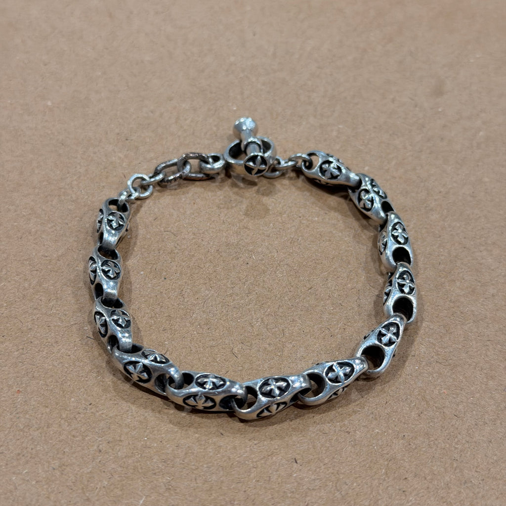 Sterling Chunky Cross Link Bracelet