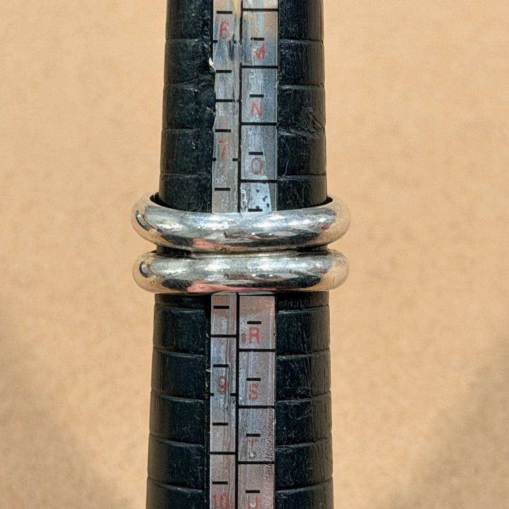 Sterling Tigers Eye Double Band Ring Sz 8