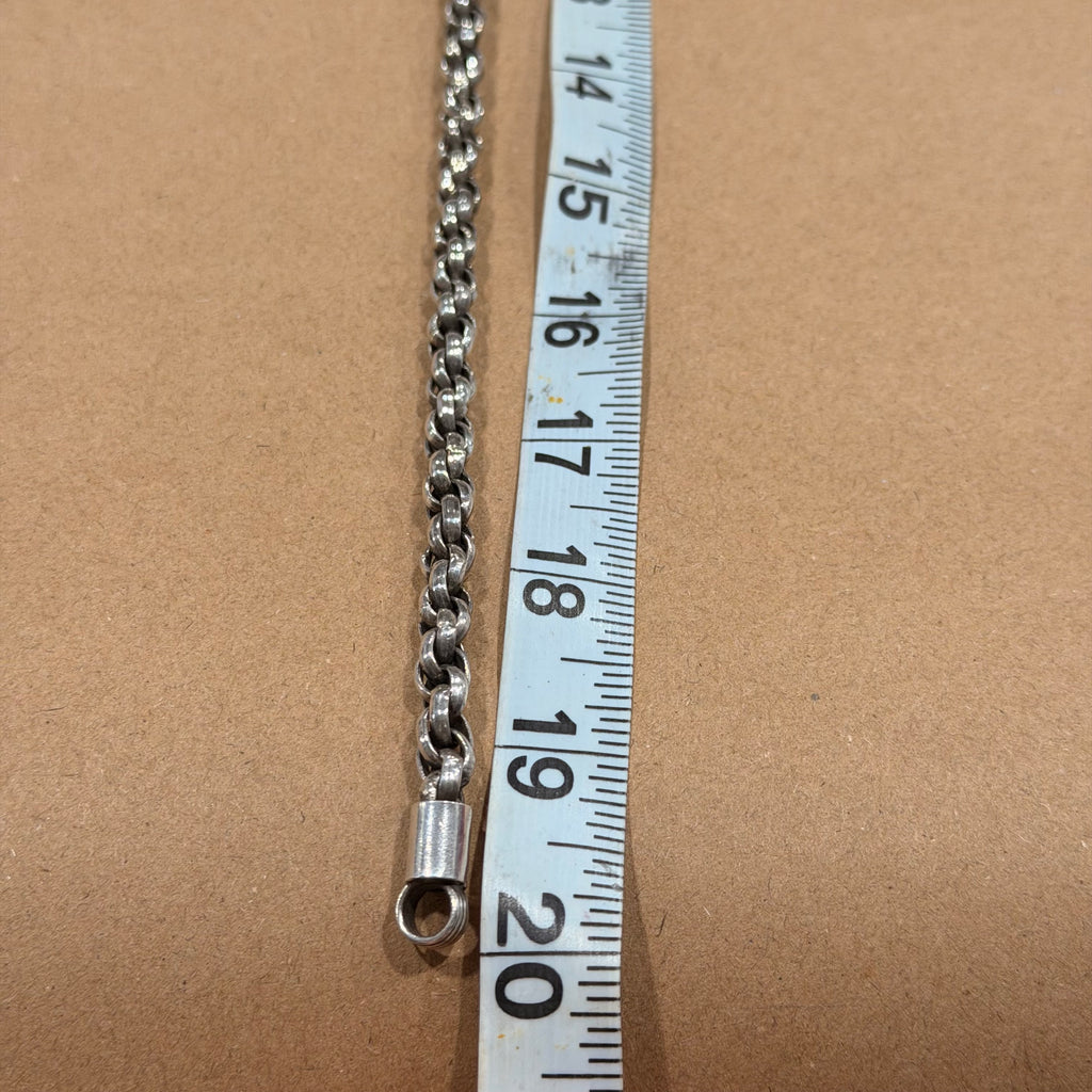 Sterling Solid Heavyweight Triple Braided Link Necklace 20 in