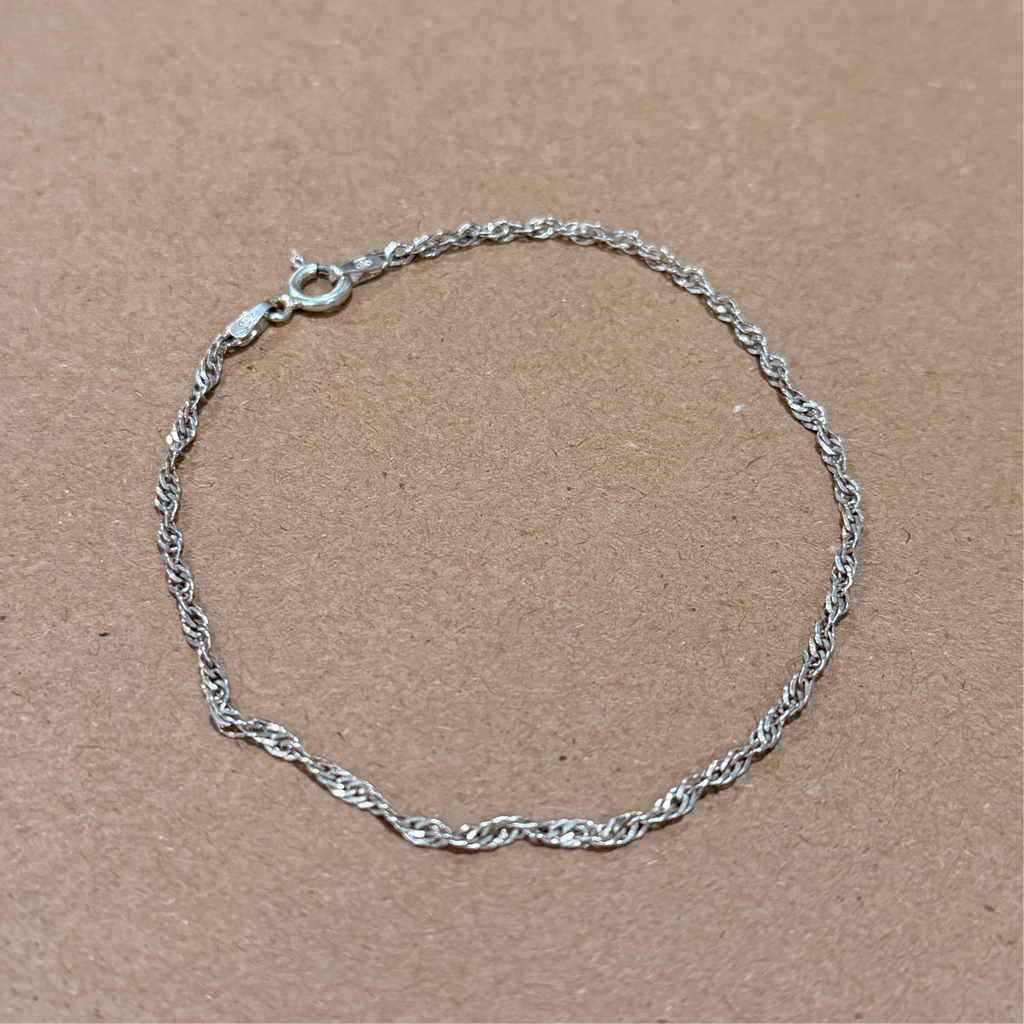Sterling Twisted Rope Chain Bracelet 8 in