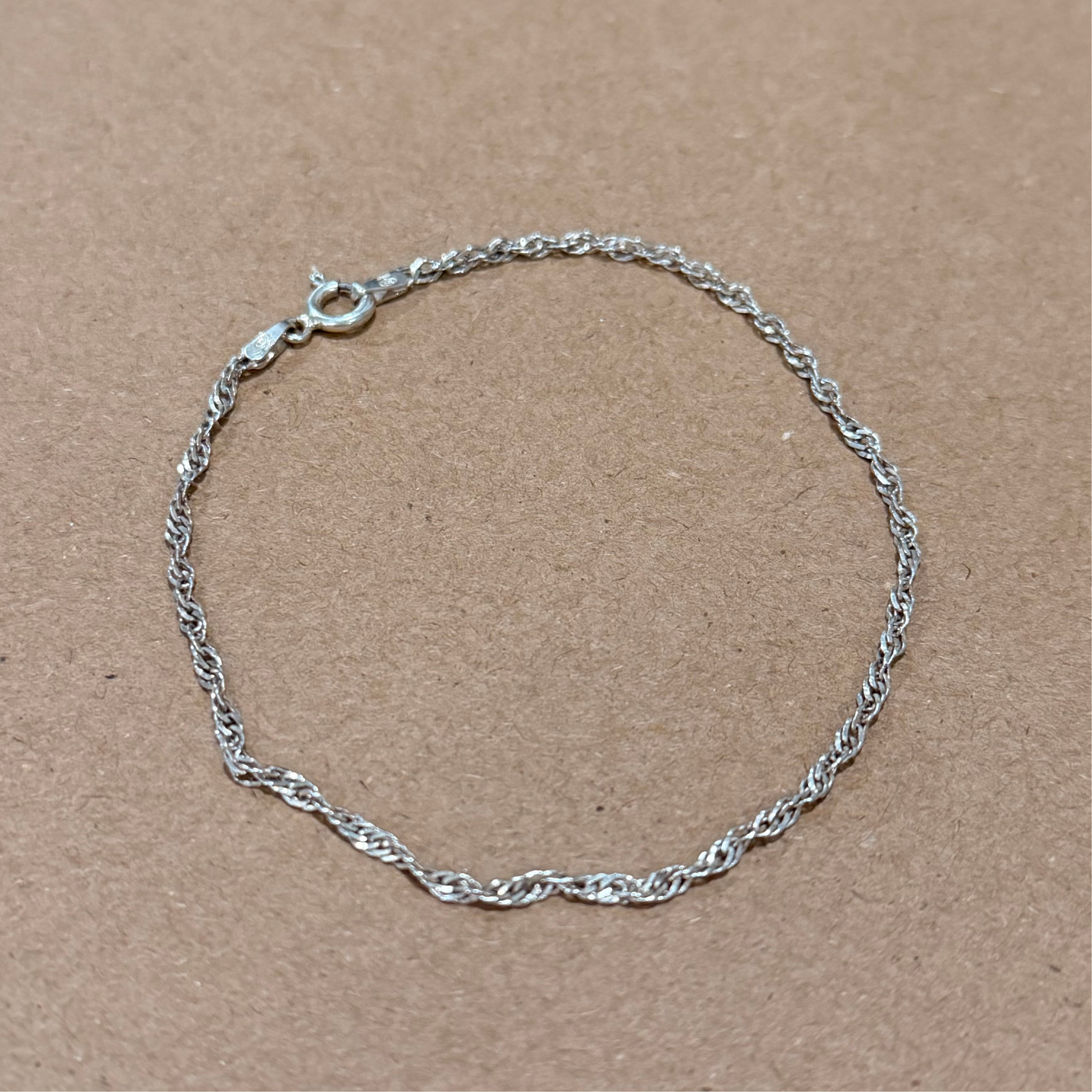 Sterling Twisted Rope Chain Bracelet 8 in