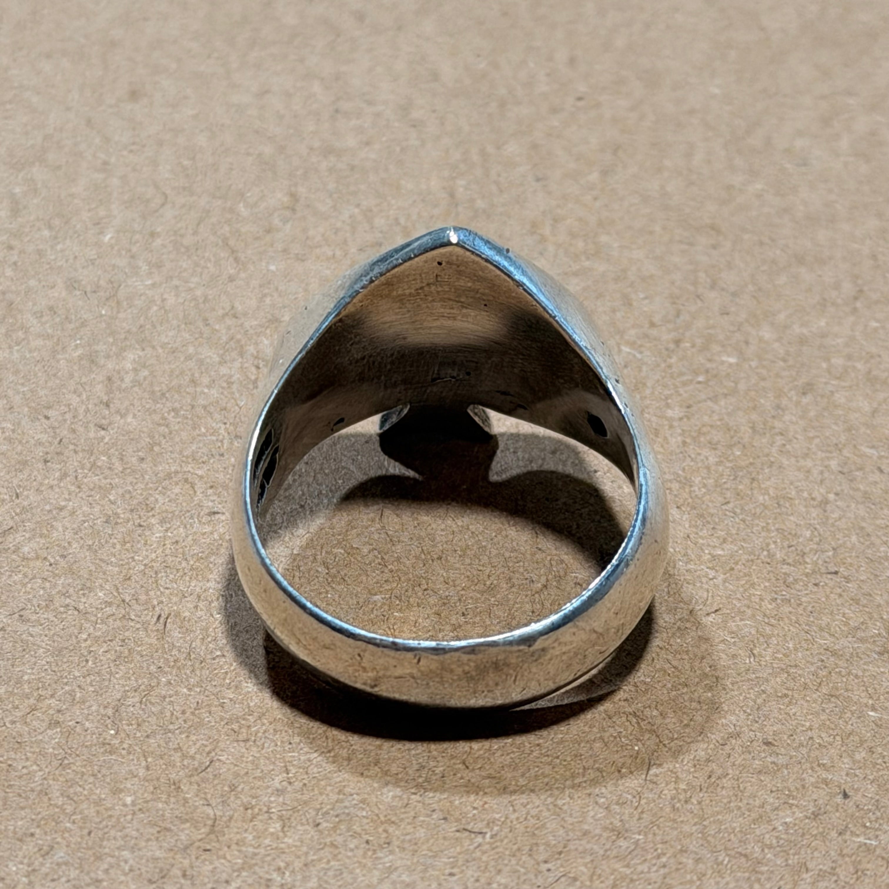 Huge Sterling Flaming Ace Ring by Nino Sz 14