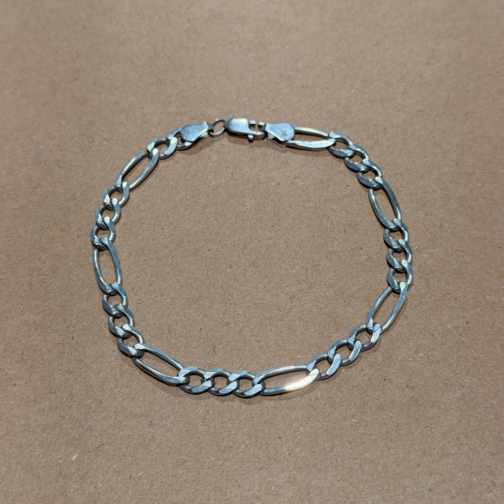 Sterling Figaro Link Bracelet 8.5 in