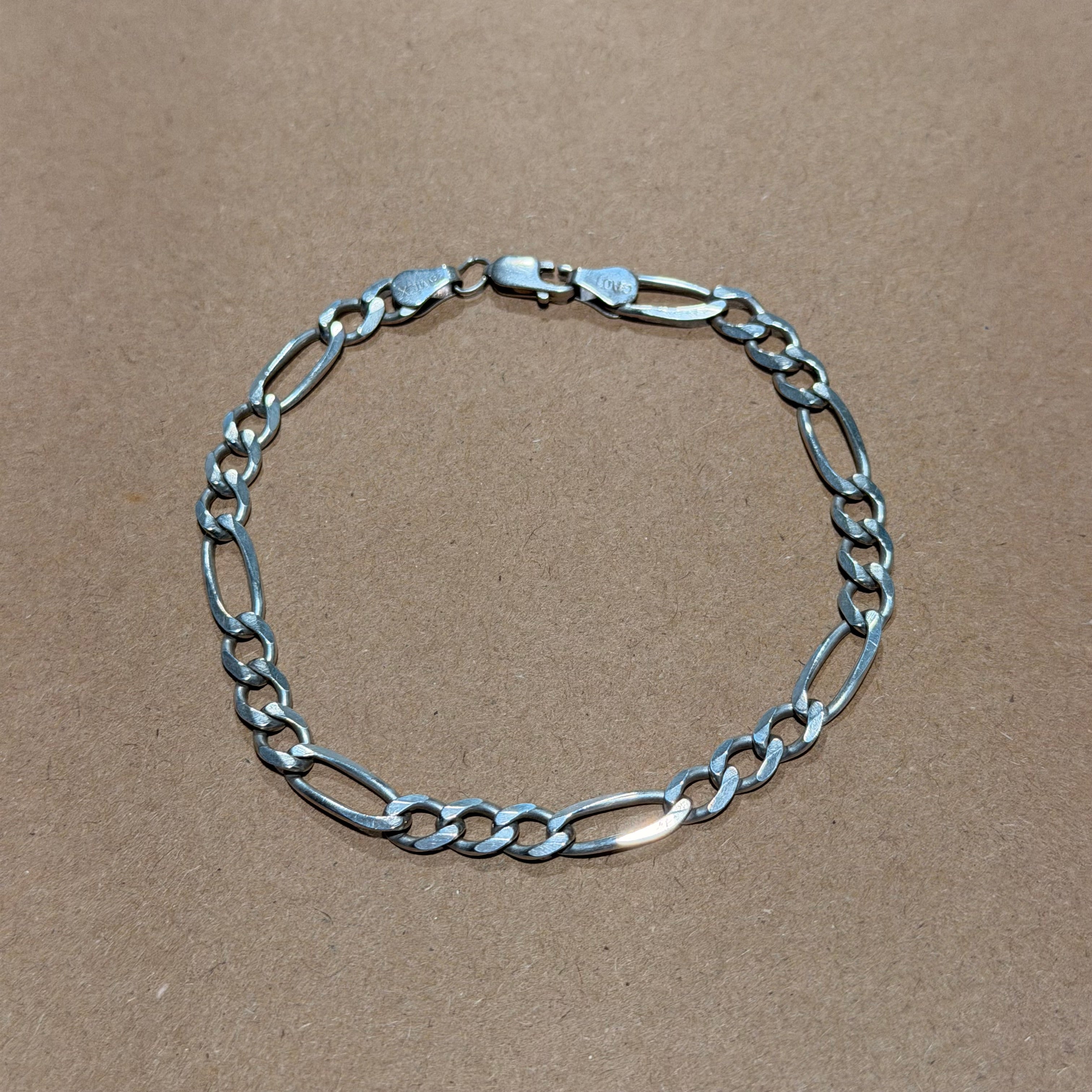 Sterling Figaro Link Bracelet 8.5 in