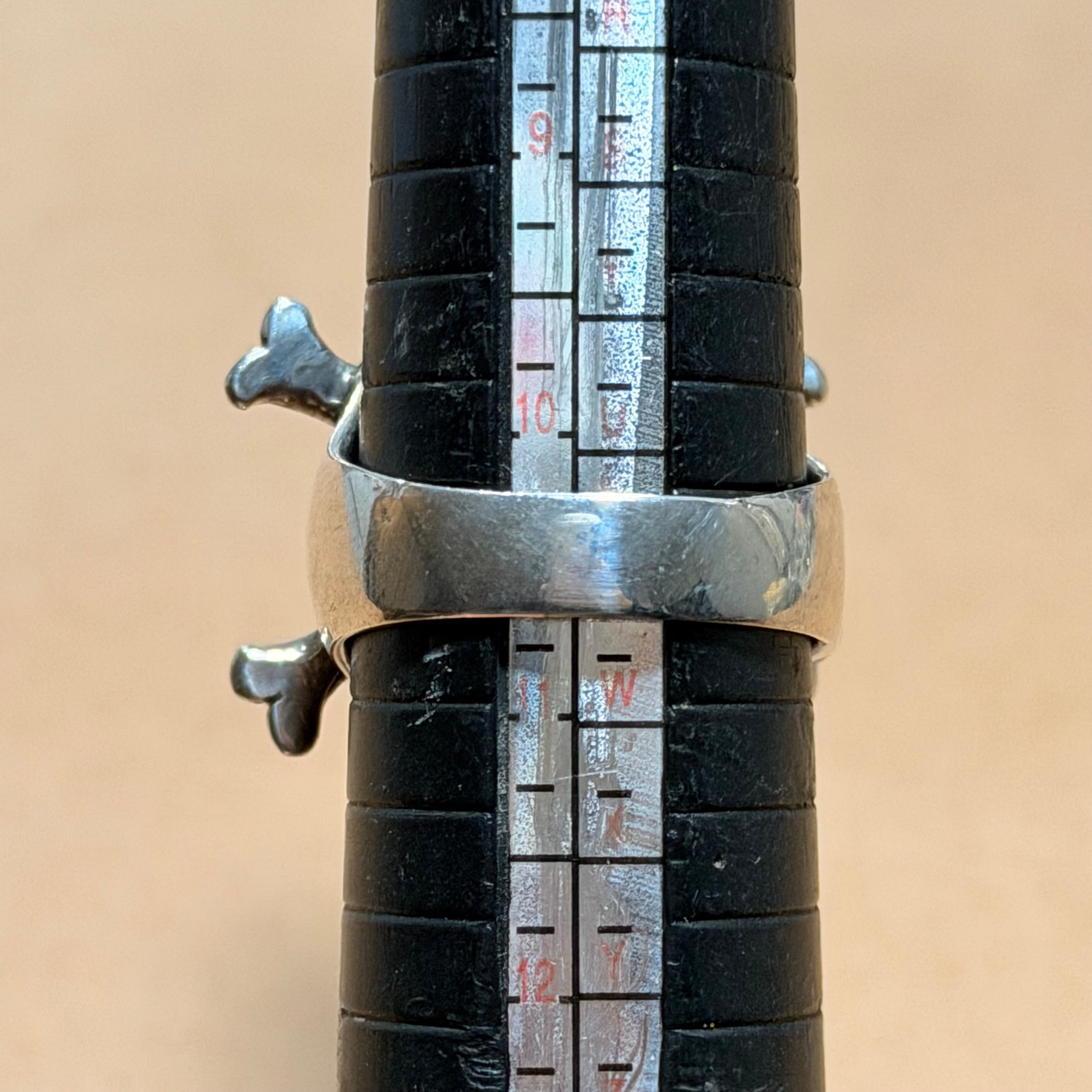 Chunky Sterling Skull and Crossbones Ring Sz 10.5