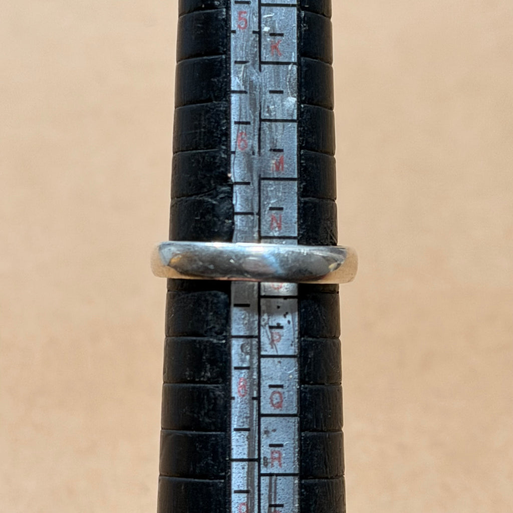 Sterling Skull Carved Stone Ring Sz 7