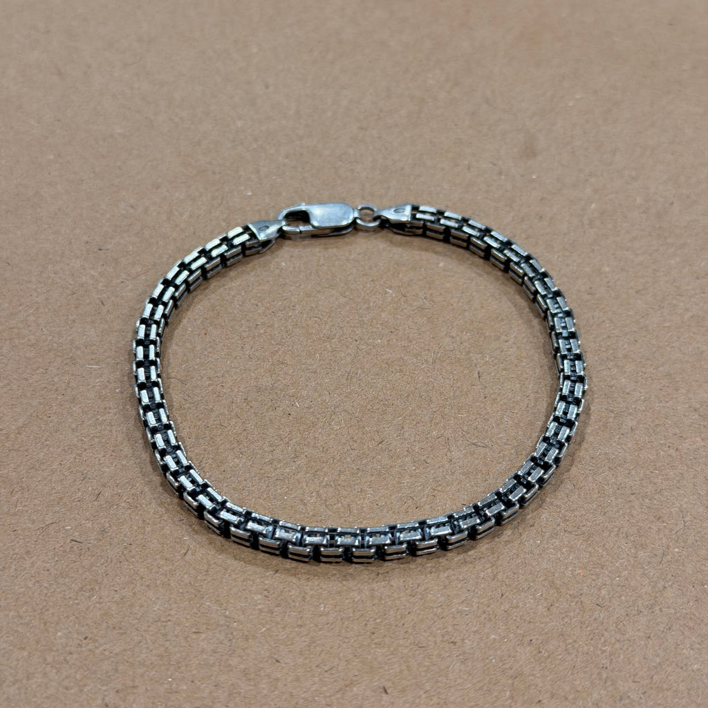 Sterling Double Box Link Bracelet 8 in