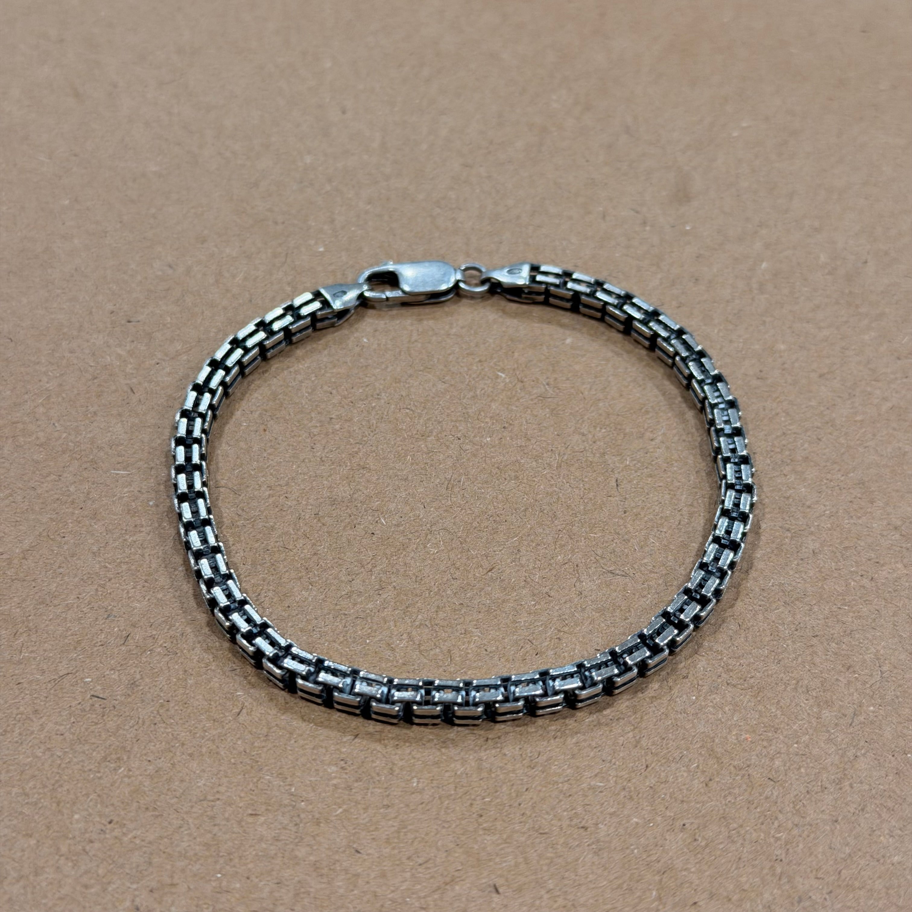 Sterling Double Box Link Bracelet 8 in