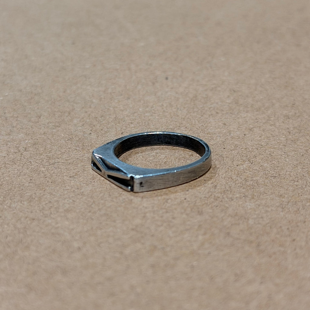 Sterling Slim K Initial Ring Sz 5