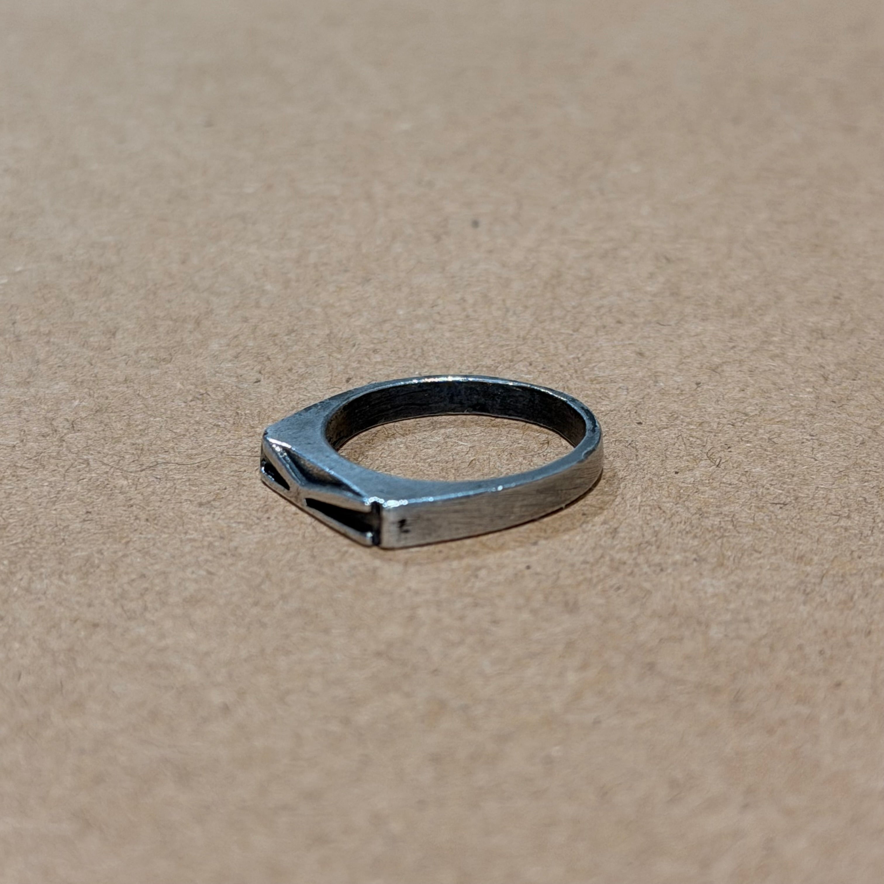 Sterling Slim K Initial Ring Sz 5