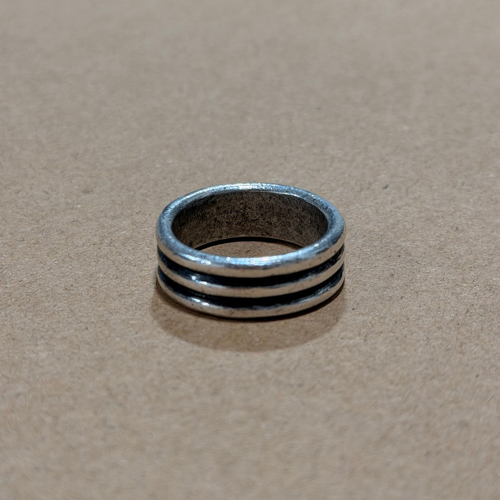 Sterling Chunky Stacked Band Ring Sz 10